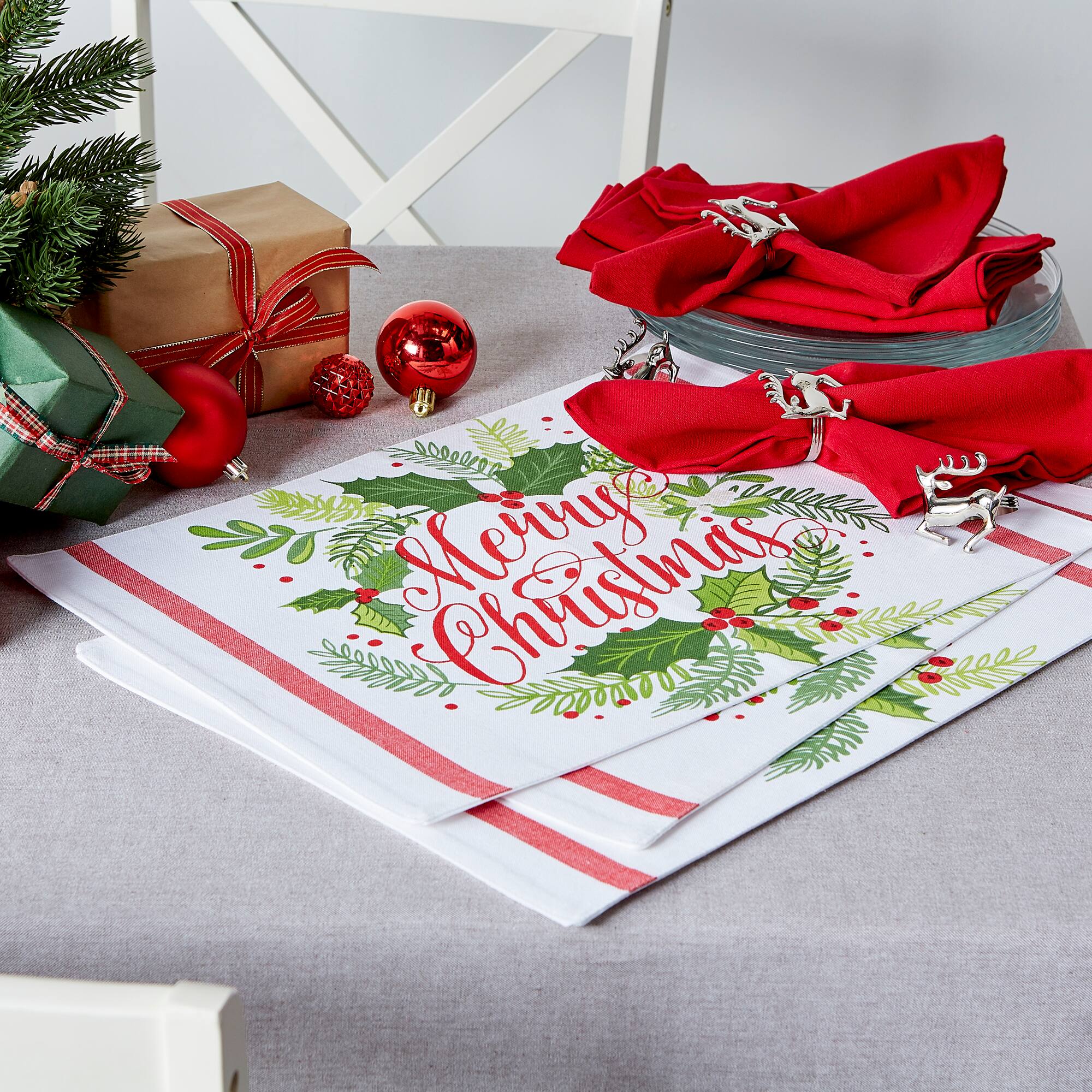 DII® Merry Christmas Print Placemats, 6ct.
