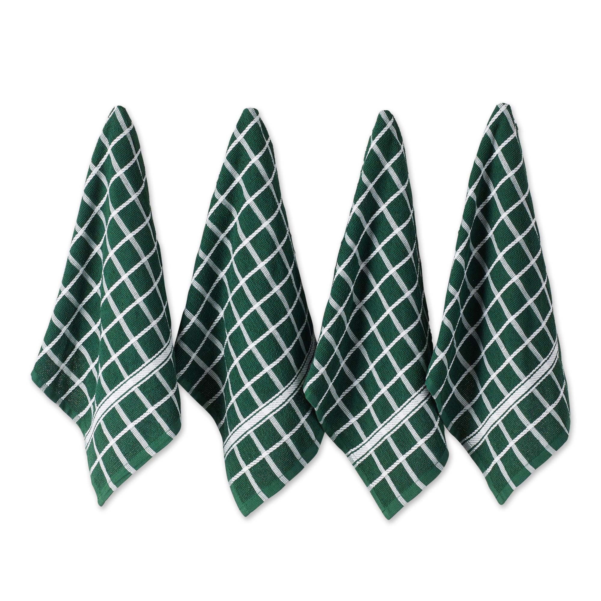 DII® Solid Windowpane Terry Dishtowels, 4ct.