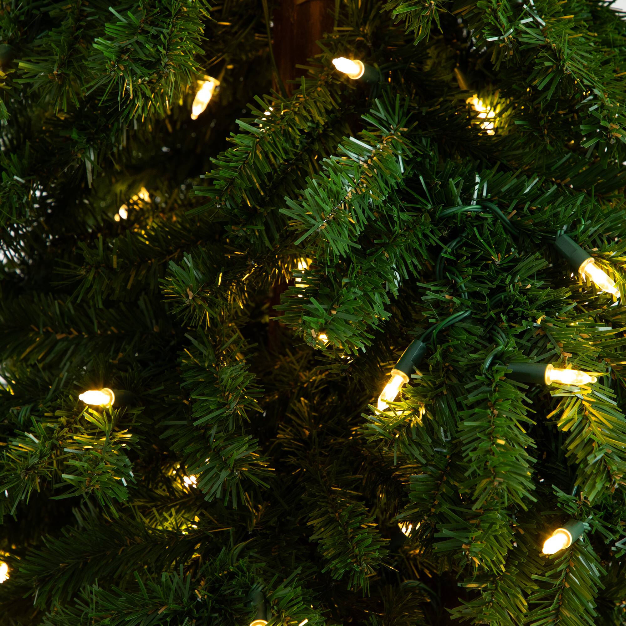 7ft. Pre-Lit Green Santa&#x2019;s Hat Artificial Christmas Tree, Clear LED Lights