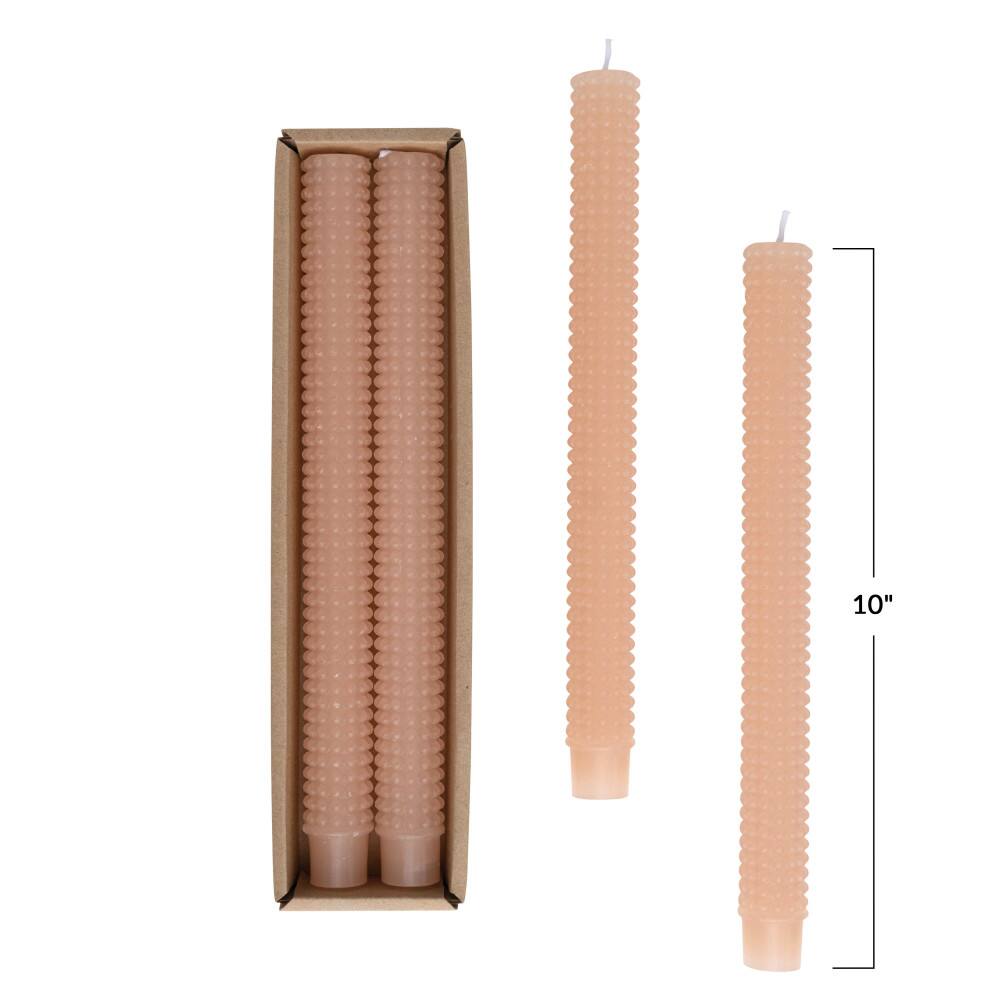 Hello Honey&#xAE; 10&#x22; Unscented Hobnail Taper Candles In Box Set