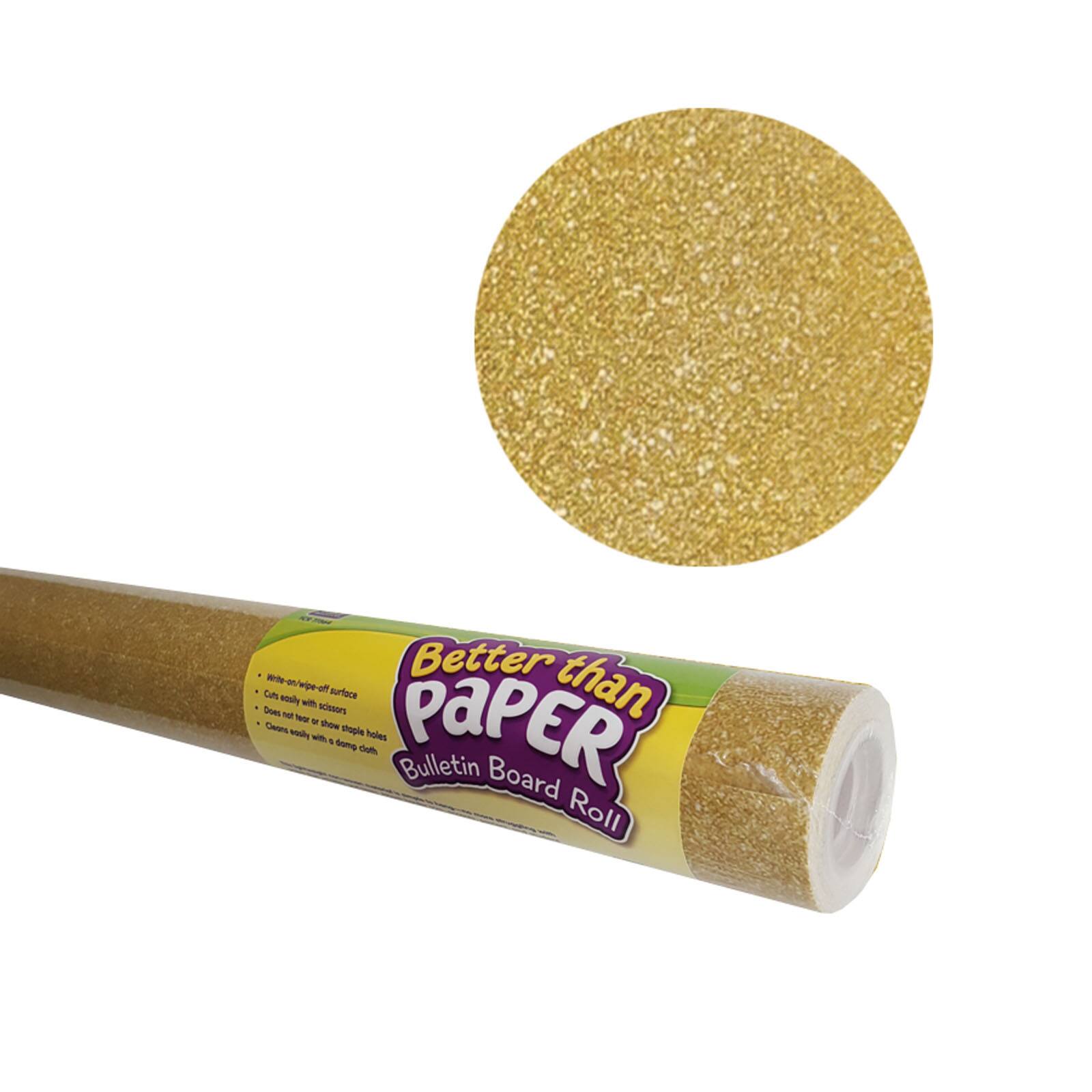Teacher Created Resources Better Than Paper® 4' x 12' Gold Shimmer Bulletin Board Roll, 4ct