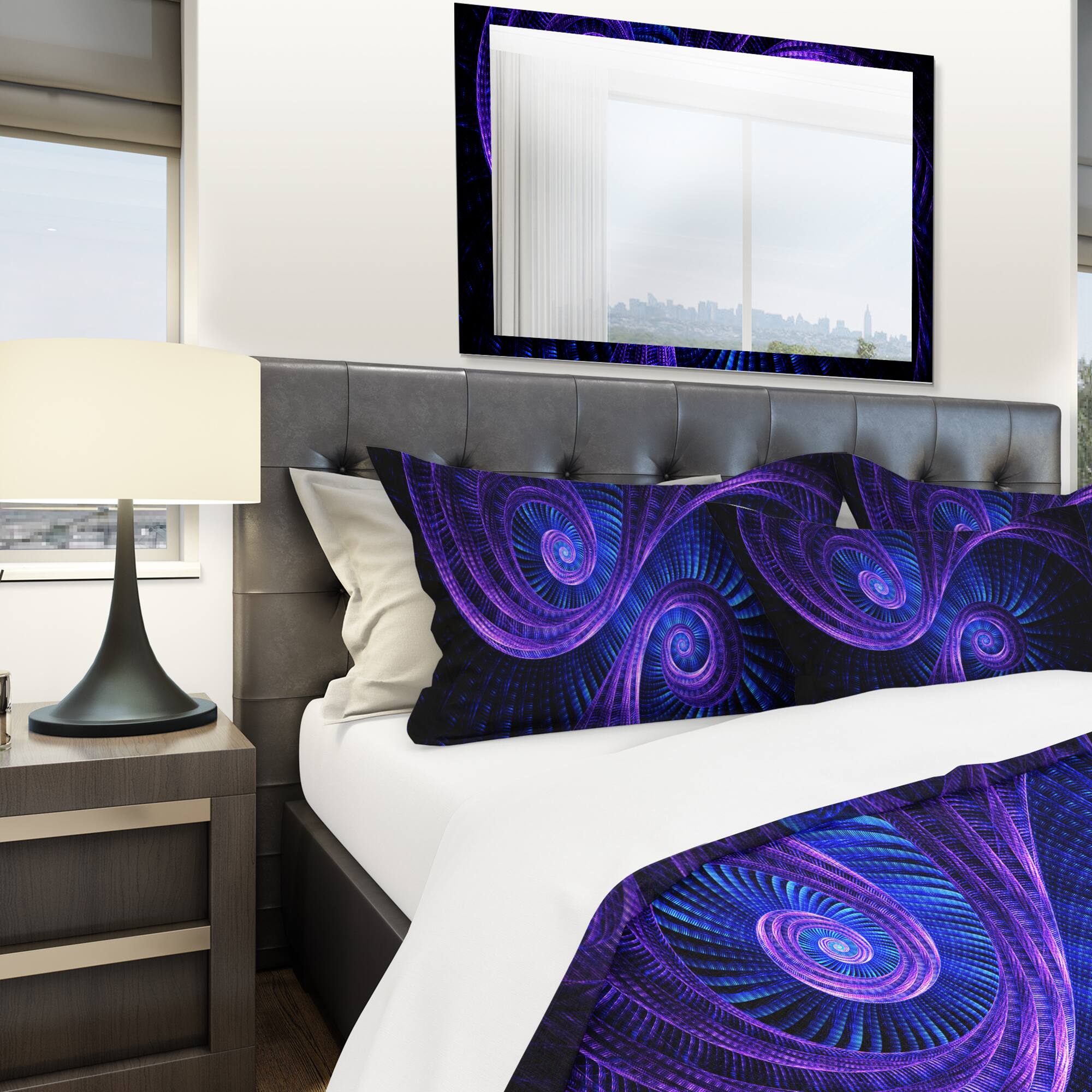 Designart &#x27;Royal Purple &#x26; Blue Dream&#x27; Modern &#x26; Contemporary Bedding Set - Duvet Cover &#x26; Shams