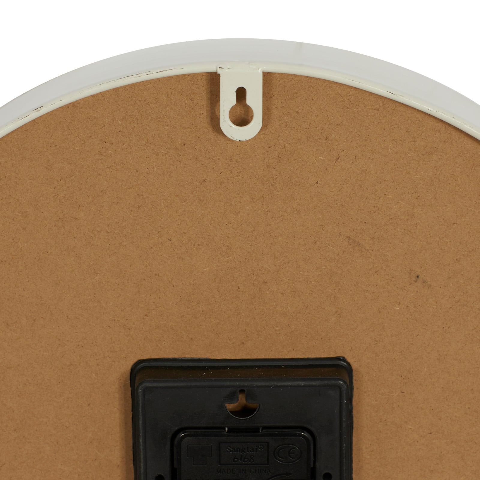 White Metal Farmhouse Wall Clock, 14" x 14" x 3"