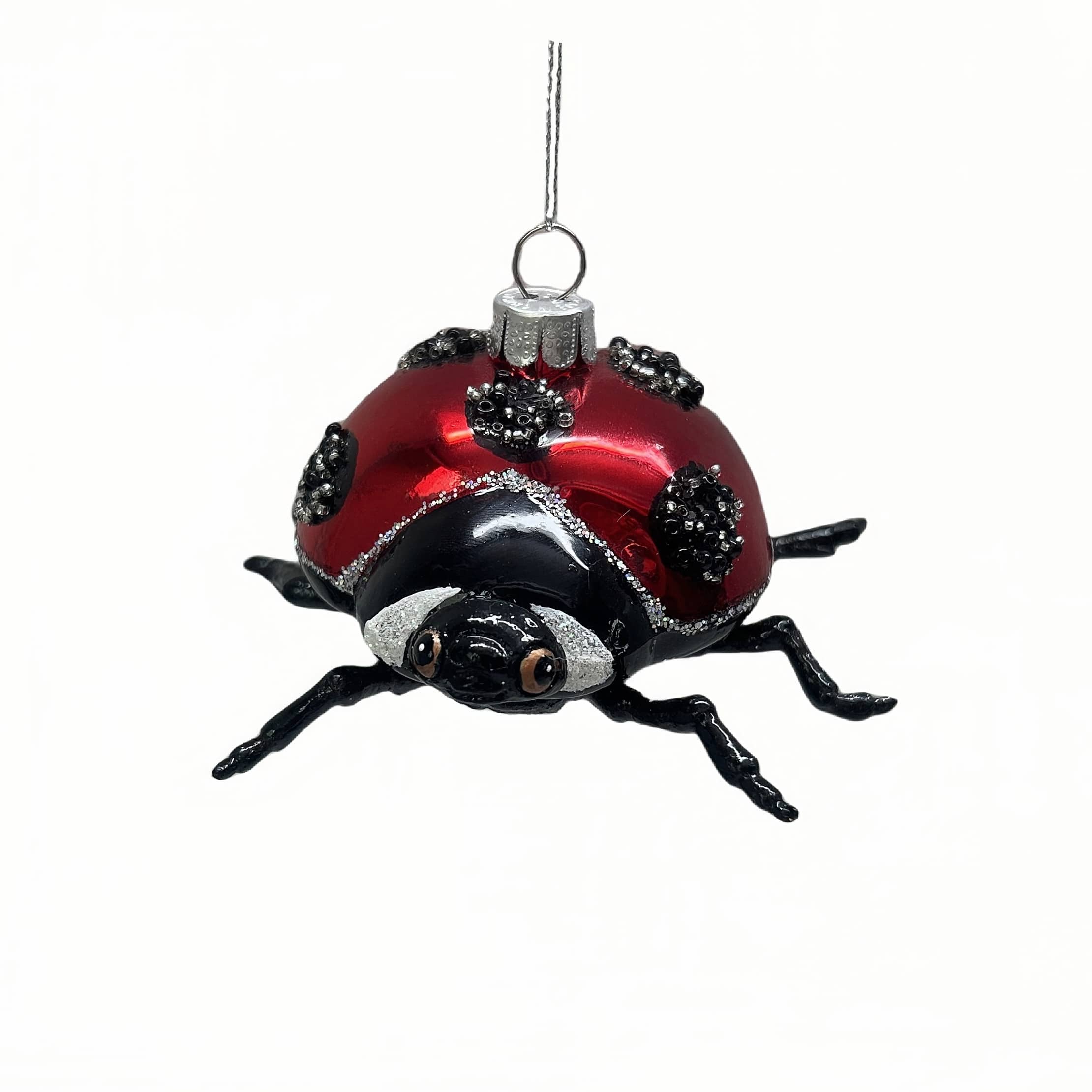 3.75&#x22; Red &#x26; Black Ladybug Glass Ornament by Ashland&#xAE;