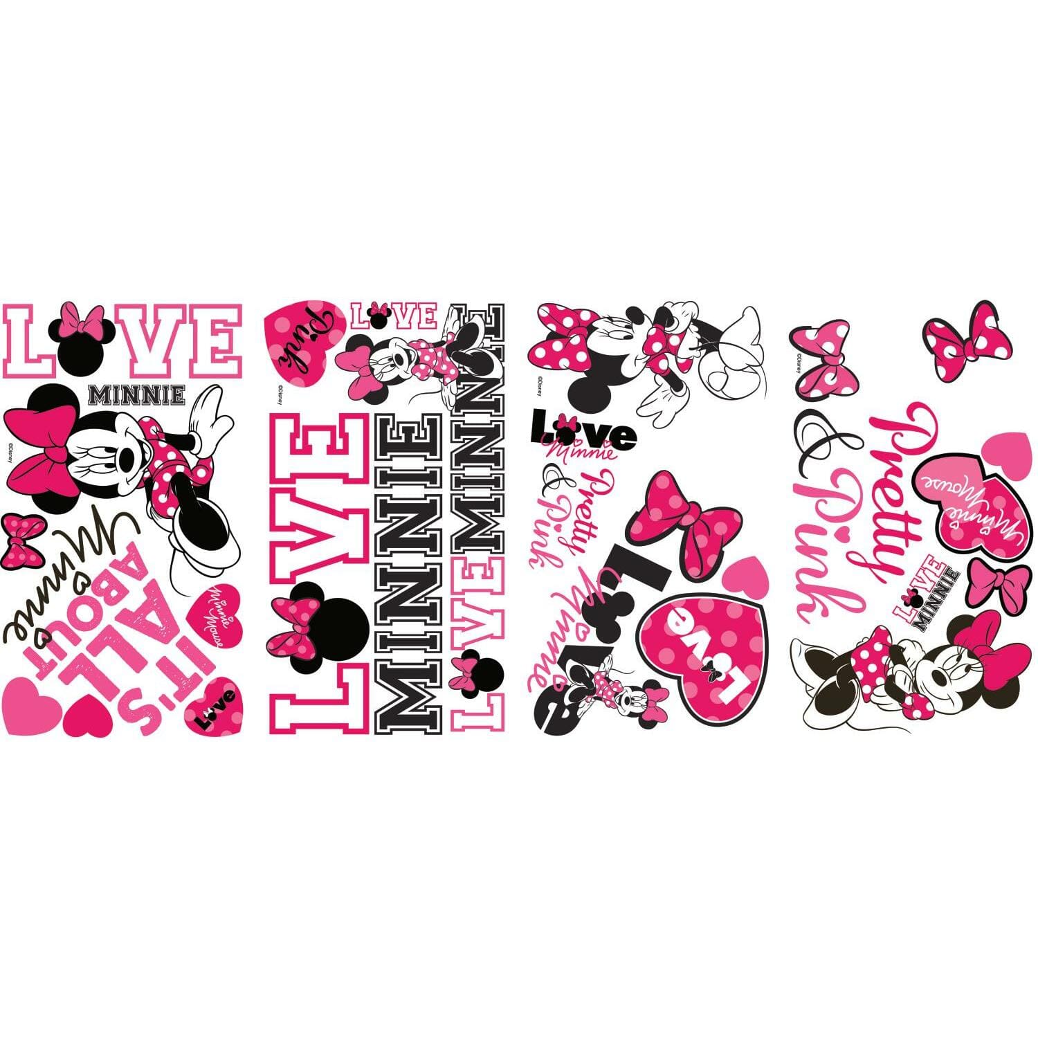 RoomMates Disney&#xAE; Minnie Loves Pink Peel &#x26; Stick Wall Decals