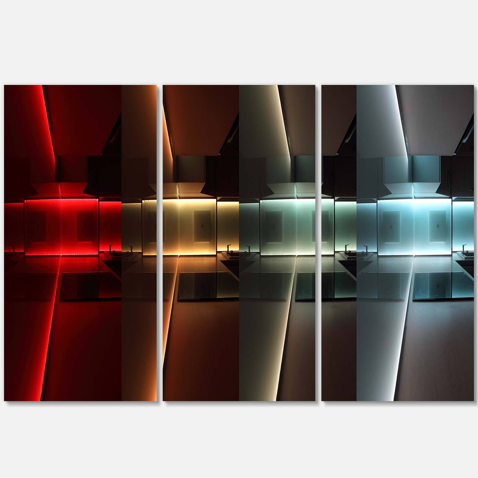 Designart - Kitchen with LED Lighting - Abstract Canvas art print