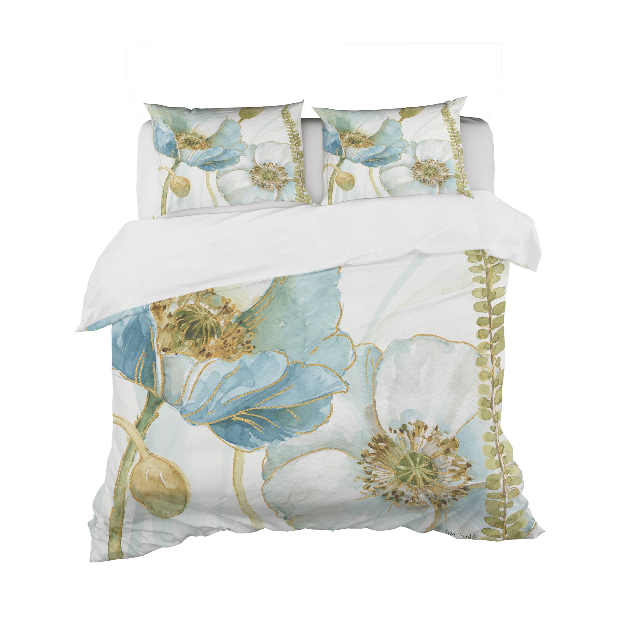 Designart &#x27;My Greenhouse Cottage Flowers III&#x27; Cottage Bedding Set - Duvet Cover &#x26; Shams