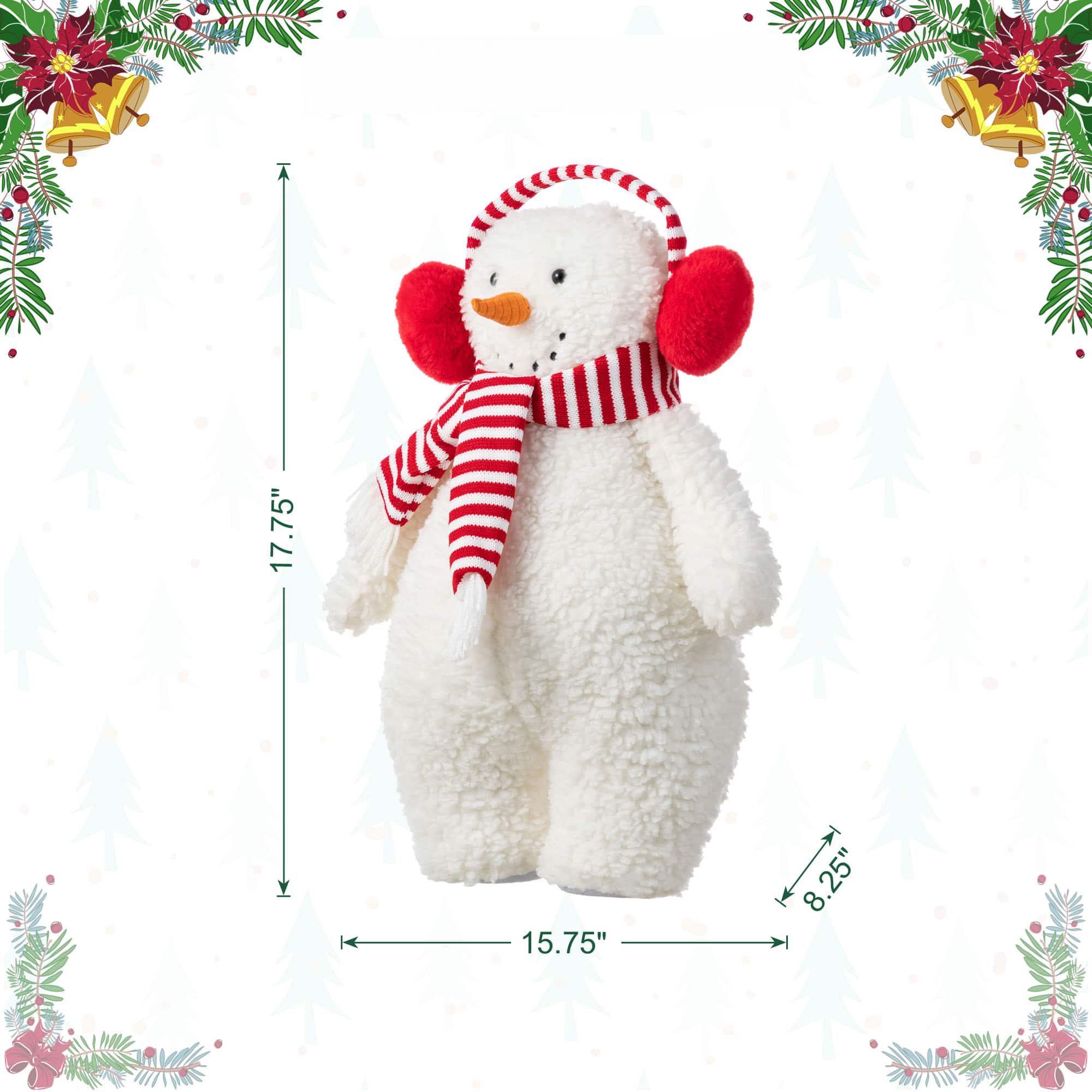Glitzhome&#xAE; 17.75&#x22;H Christmas Fabric Standing Snowman