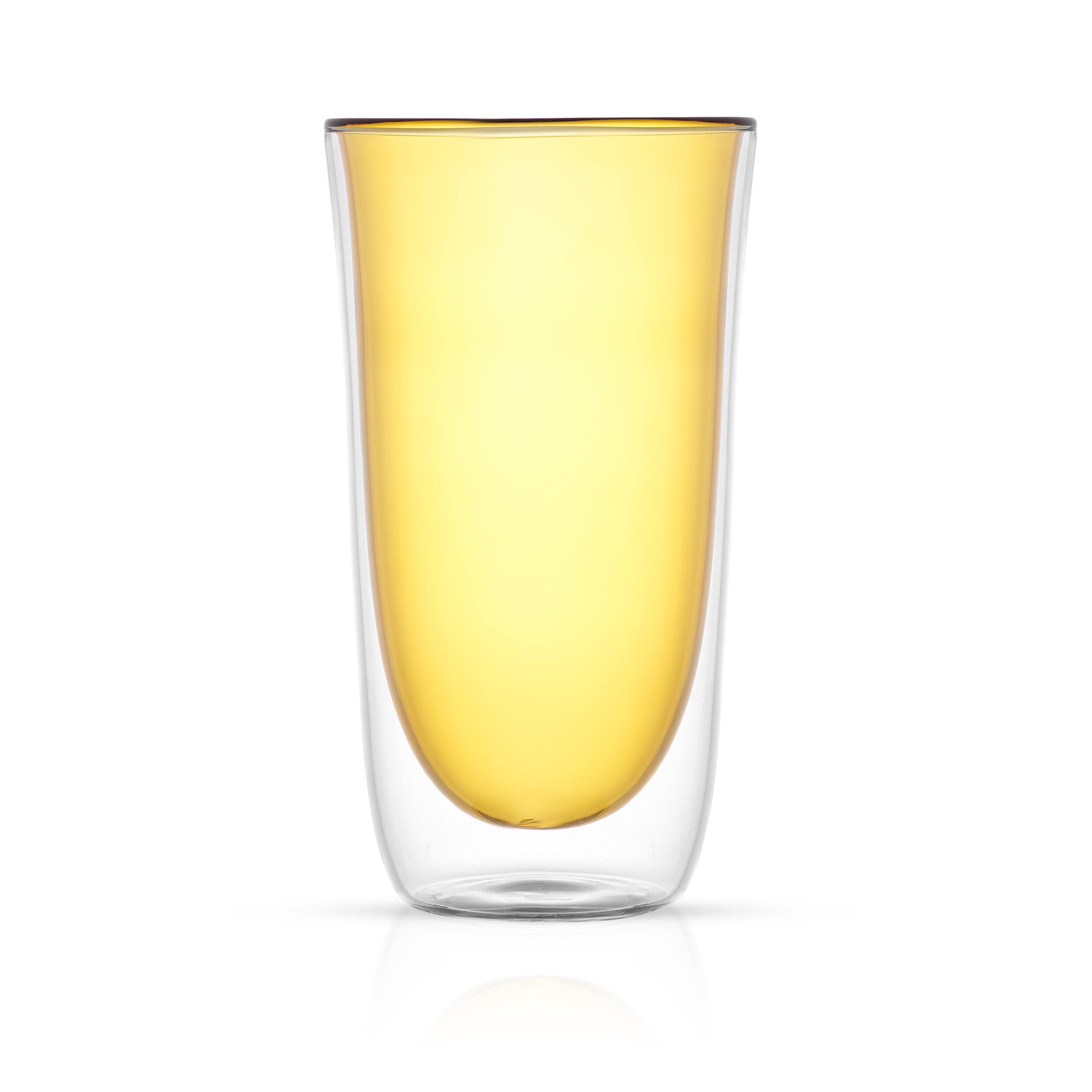 JoyJolt® Spike 13.5oz. Amber Double Wall Insulated Highball Glasses ...