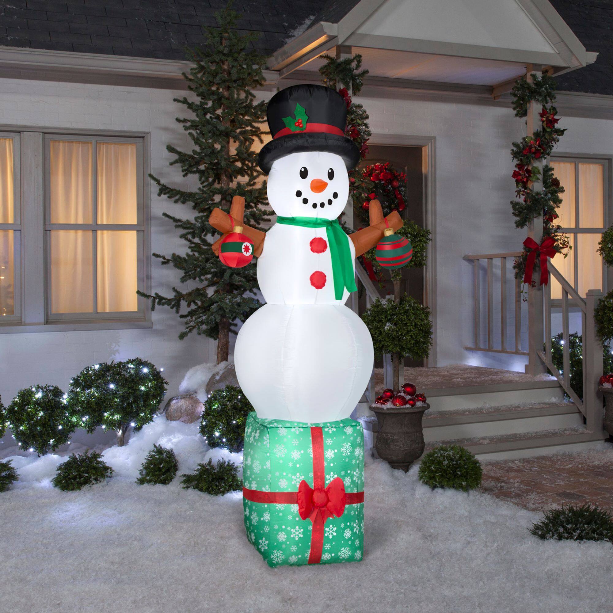 Airblown® 7ft. Christmas Inflatable Snowman on Gift Box