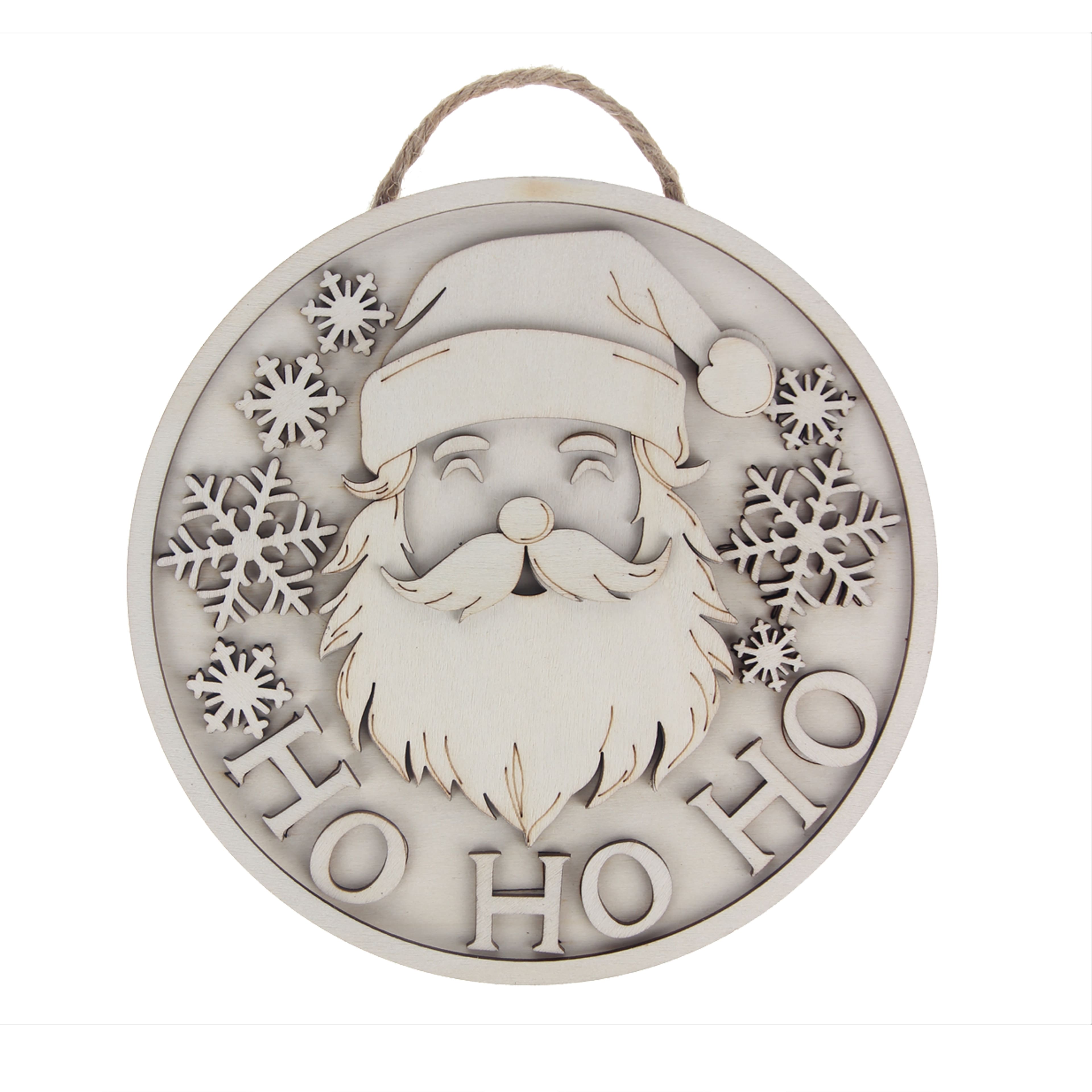 6&#x22; Santa Plaque DIY Wood D&#xE9;cor Kit by Make Market&#xAE;
