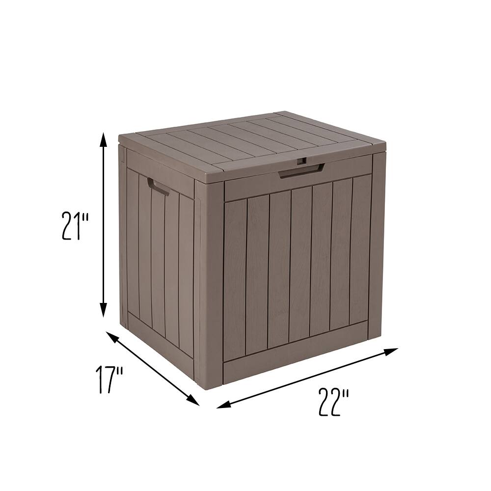 Honey Can Do 30gal. Brown Small Deck Outdoor Storage Box