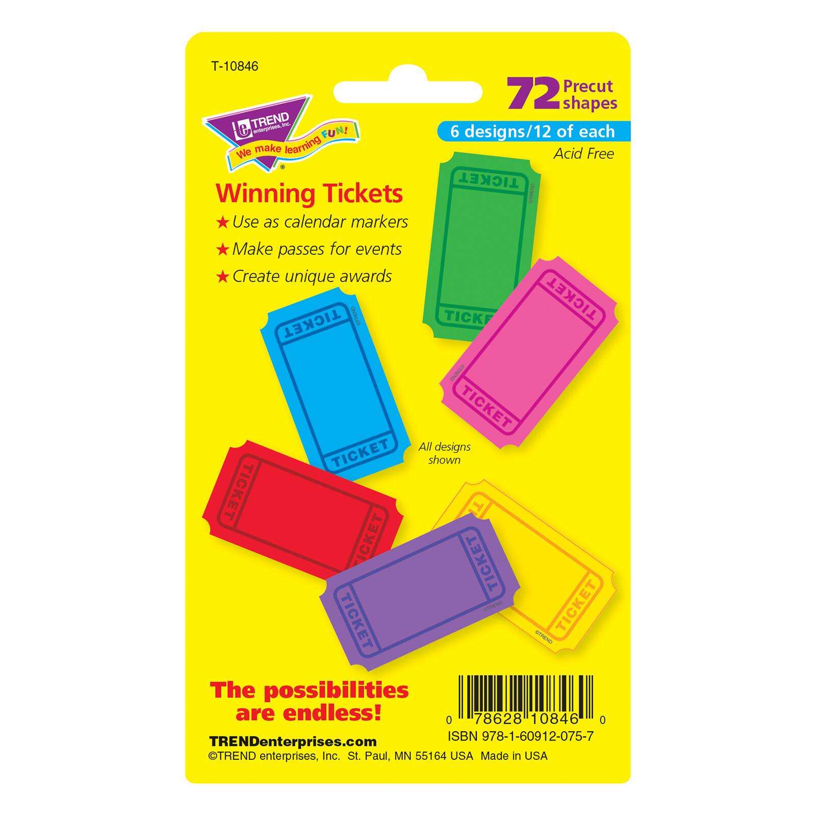 TREND Enterprises® Winning Tickets Mini Accents Variety Pack, 6 Packs of 72