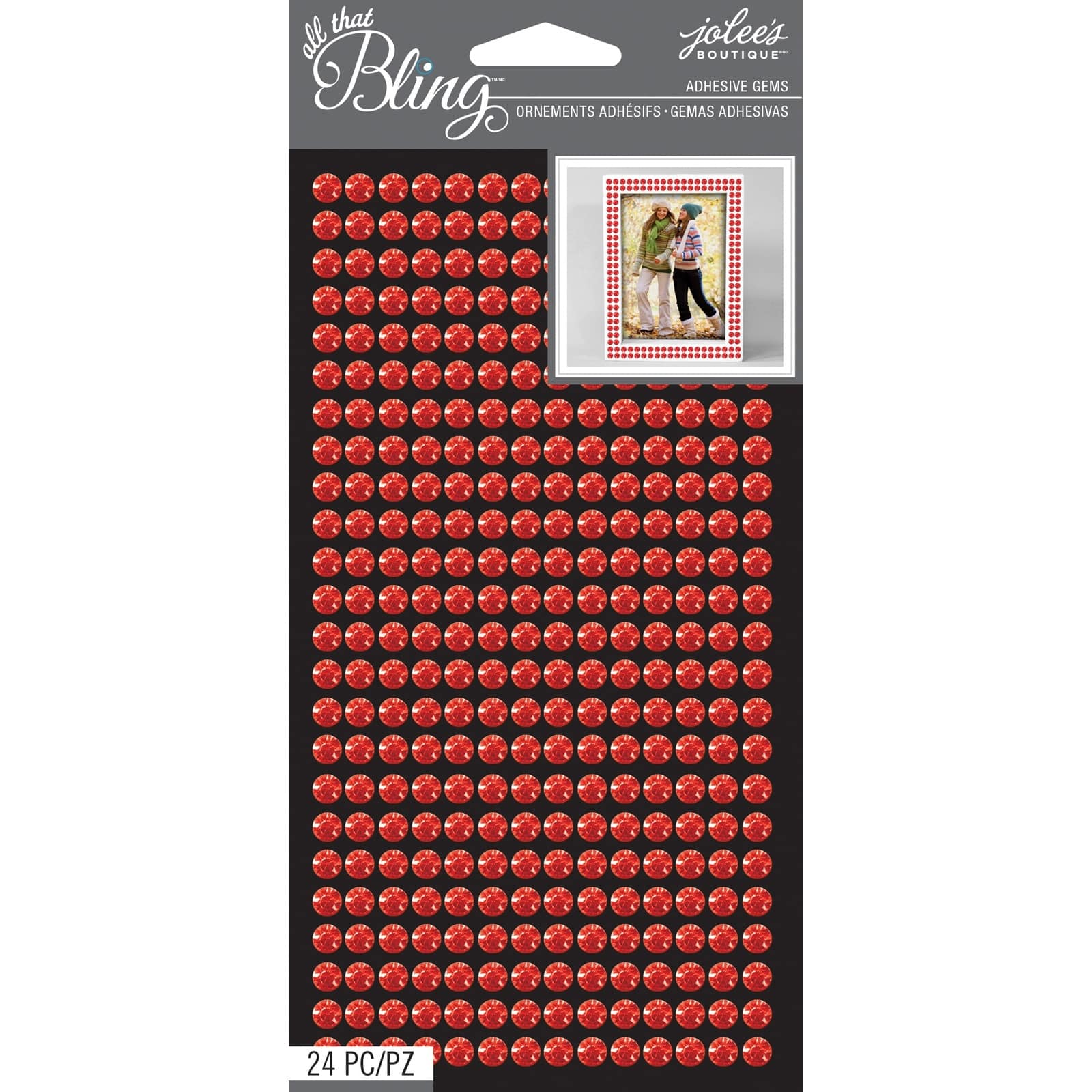 Jolee's Boutique All That Bling Adhesive Gems 24/Pkg Red