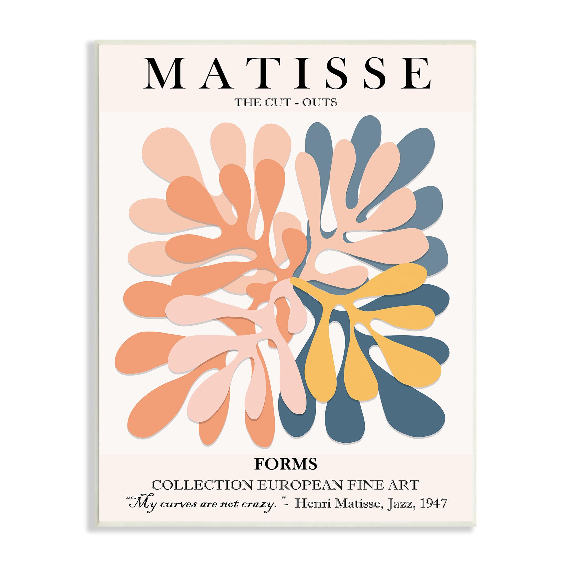 Stupell Industries Classical Matisse Painting Cut Out Forms Traditional Abstract Wall Plaque