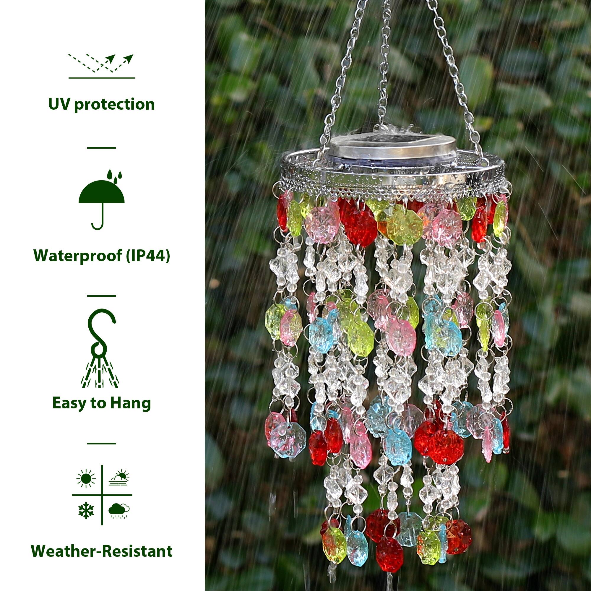Glitzhome&#xAE; 18.75&#x22; Solar Lit Beaded Wind Chimes, 2ct.