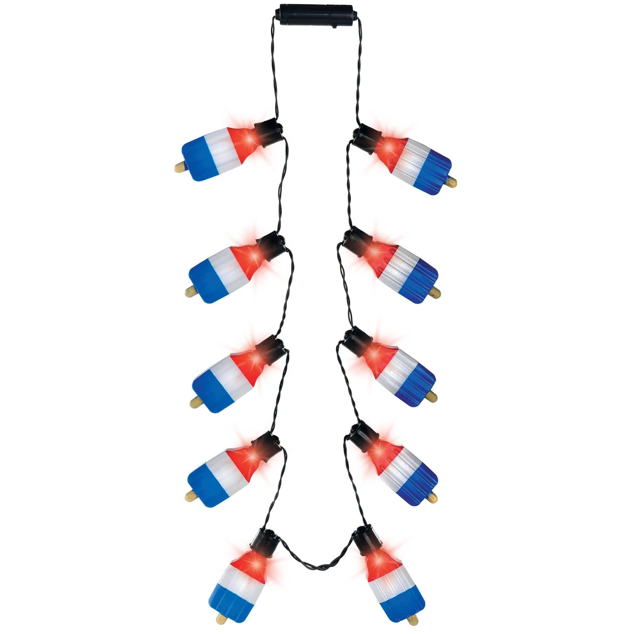16.5&#x22; Patriotic Light-Up Rocket Pop Necklace