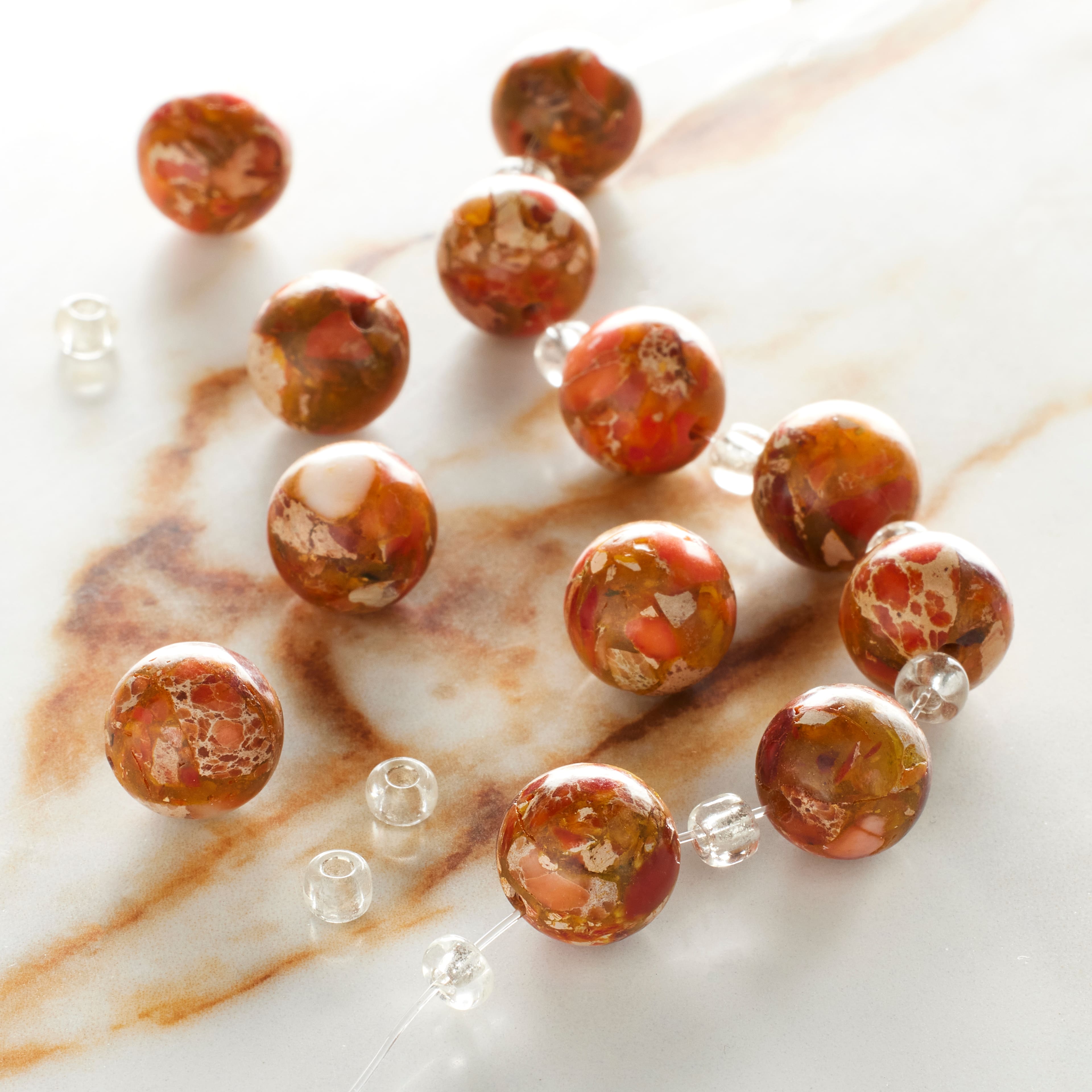 Orange Imperial Jasper Round Beads, 10mm by Bead Landing&#x2122;