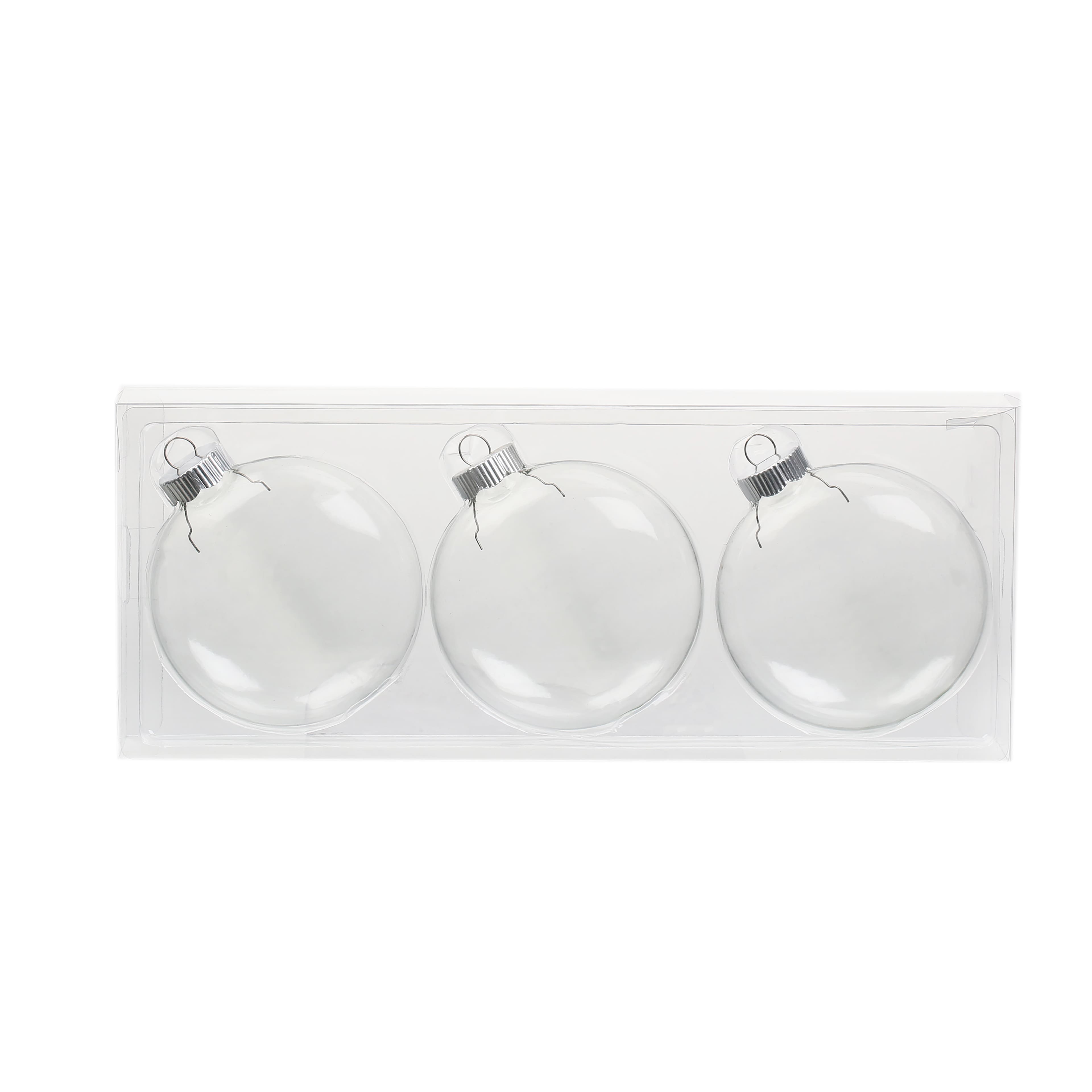 4.25&#x22; DIY Clear Glass Disc Ornaments, 3ct. by Make Market&#xAE;
