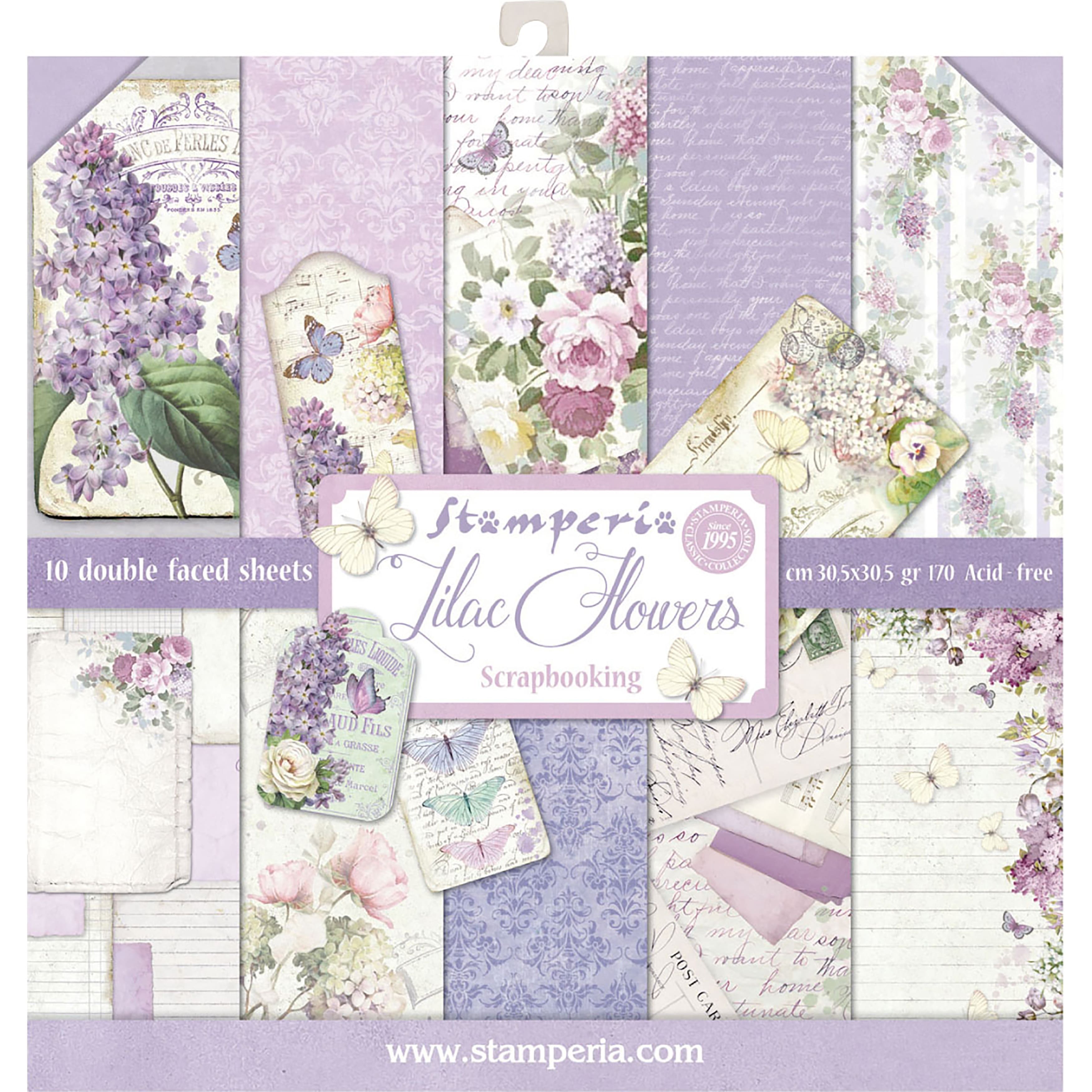 Stamperia Lilac Double-Sided Paper Pad, 12'' x 12