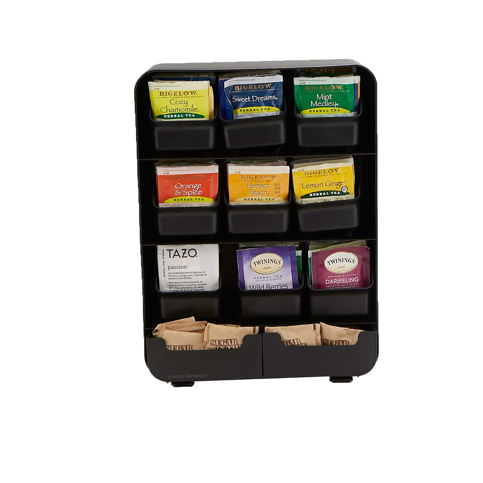 Mind Reader Black Tea Bag holder and Condiment Organizer