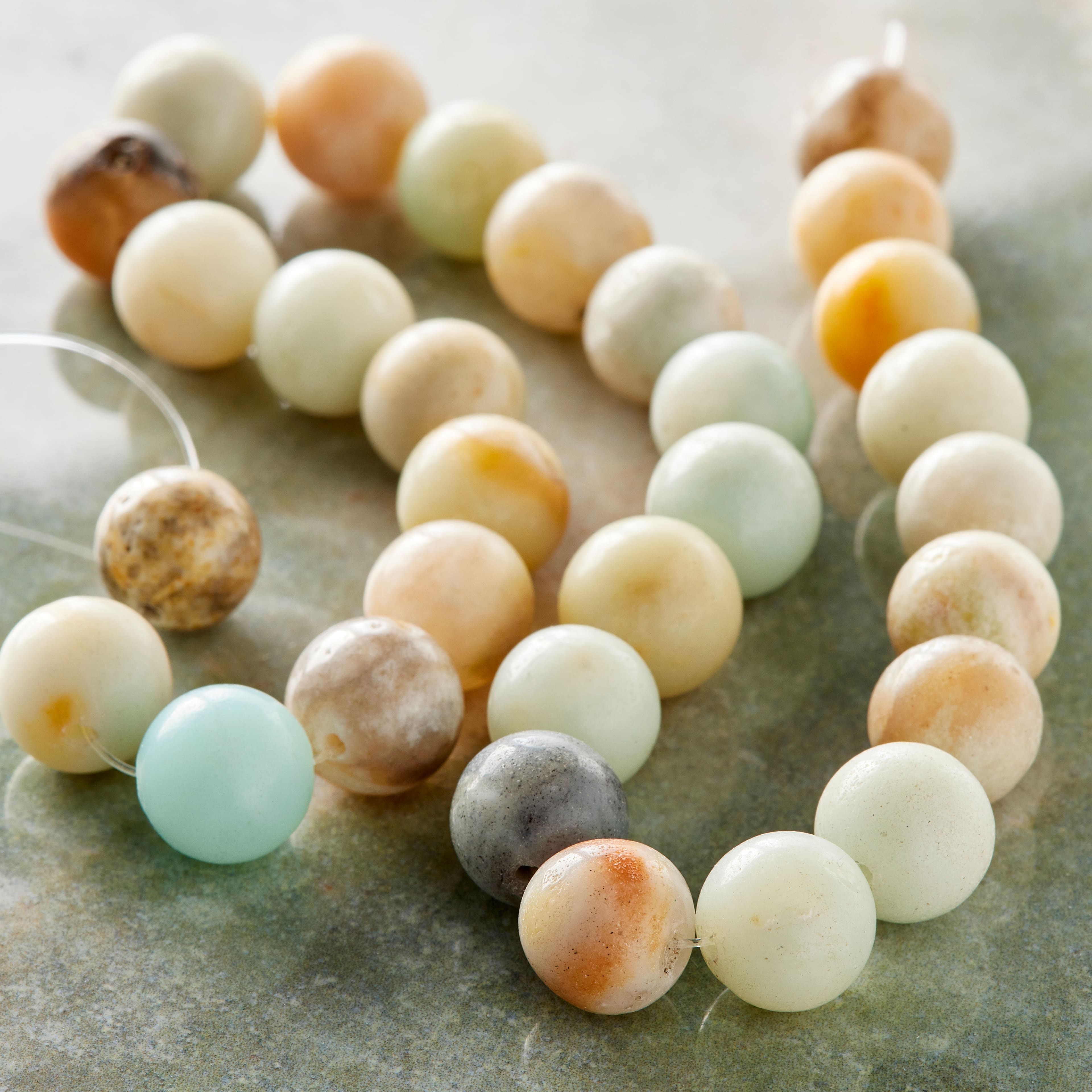 12 Pack: Seafoam Green Amazonite Beads, 10mm by Bead Landing&#x2122;