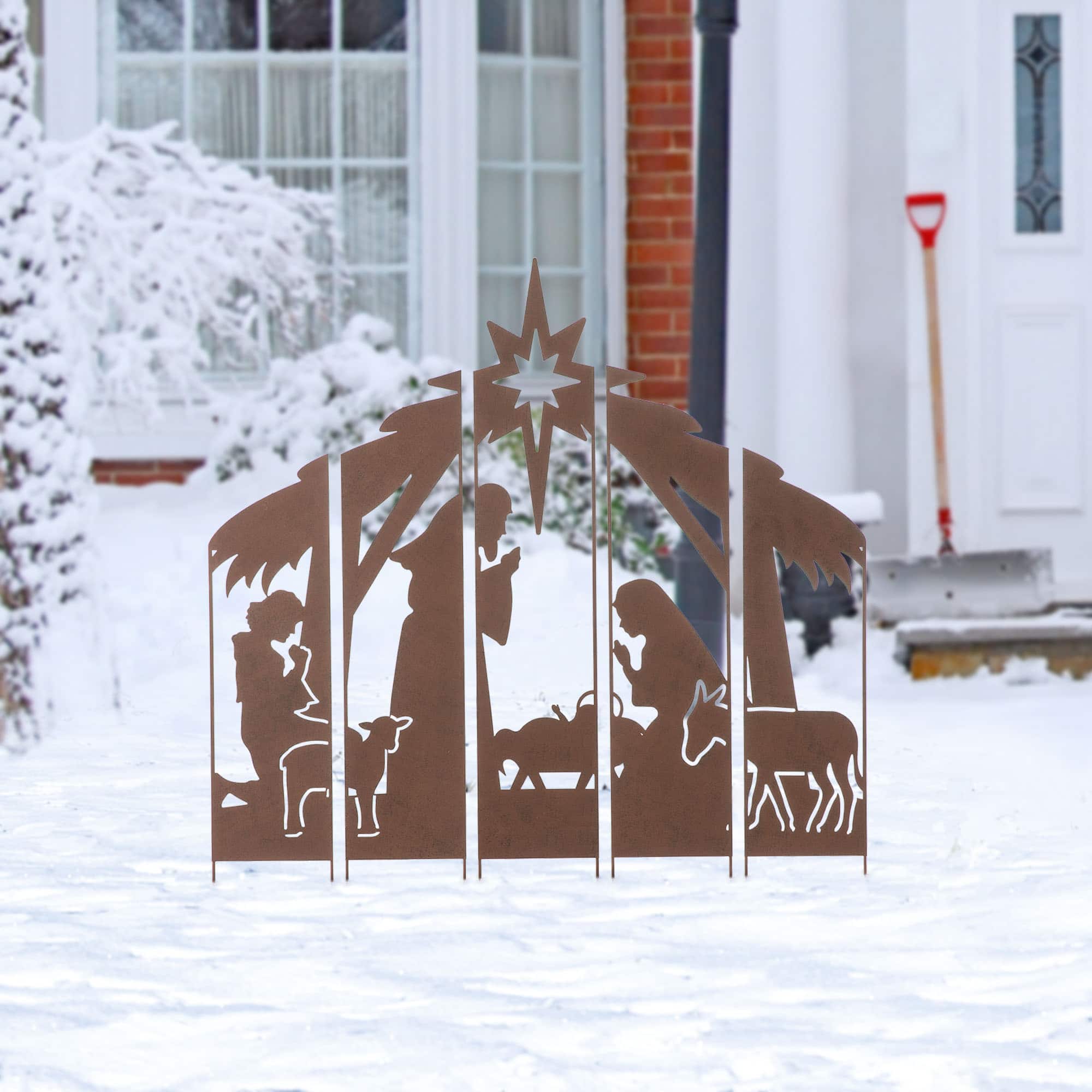 Glitzhome&#xAE; 41.5&#x27;&#x27; Metal Nativity Combo Yardstake