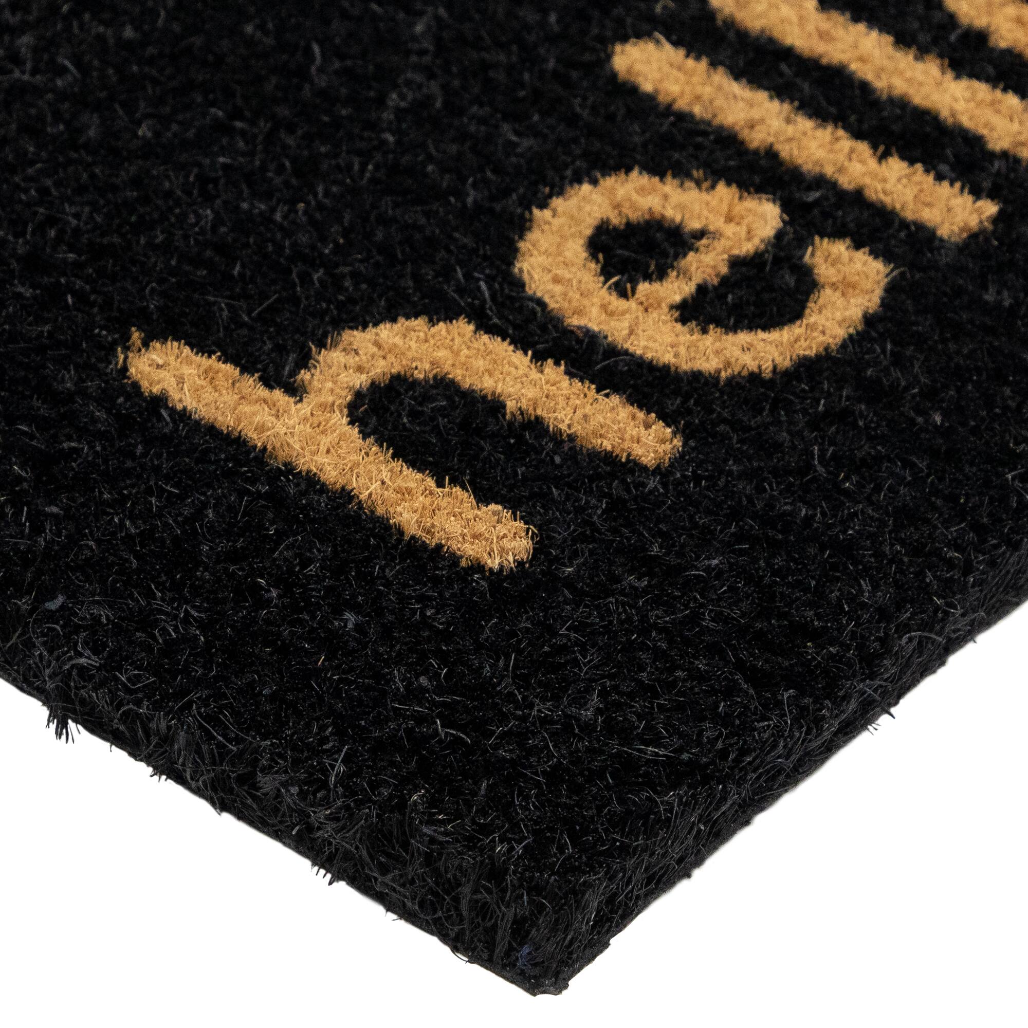 Black Hello Doormat