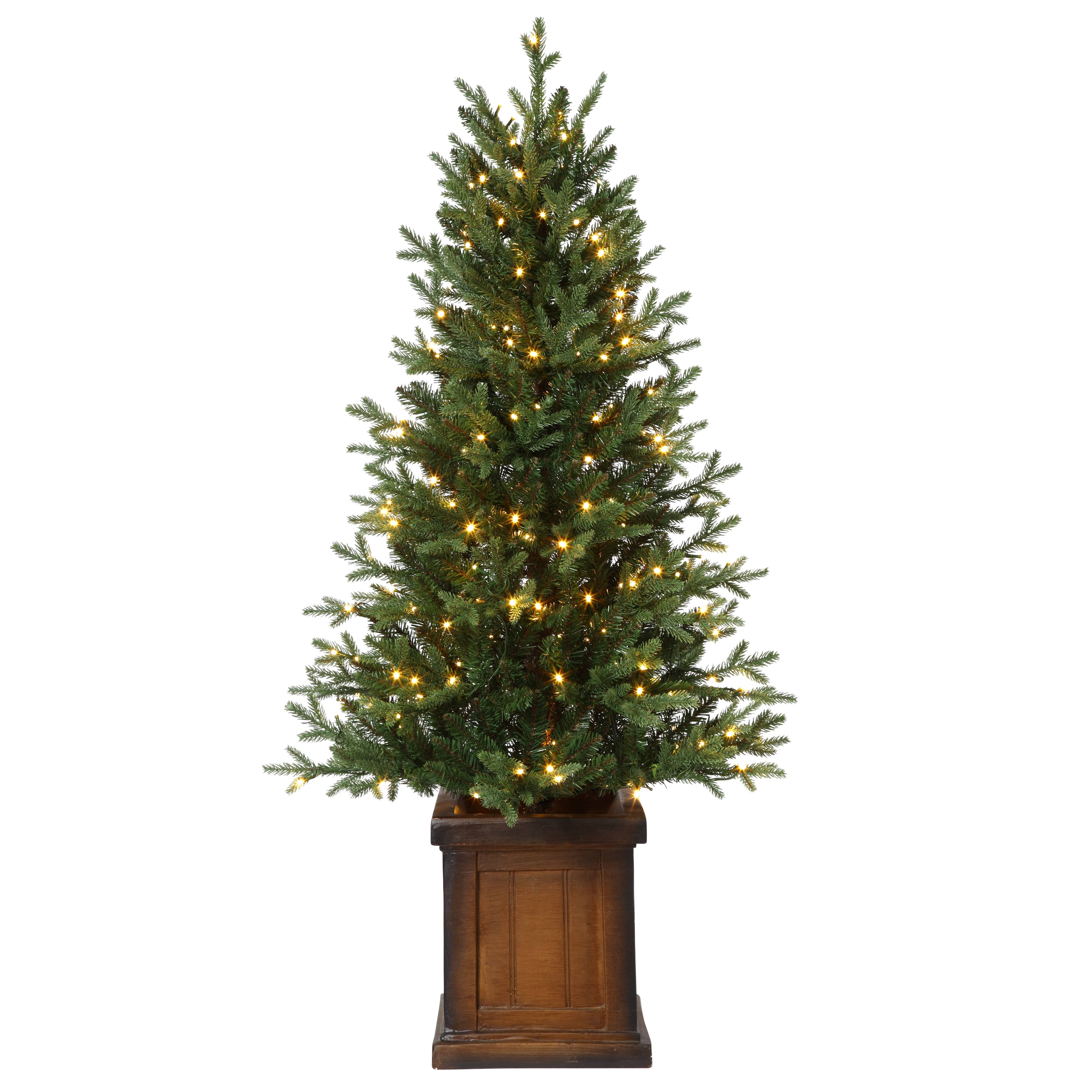 4.5ft. Pre-Lit New Haven Fraser Fir Artificial Christmas Tree in Pot, Warm White LED Lights