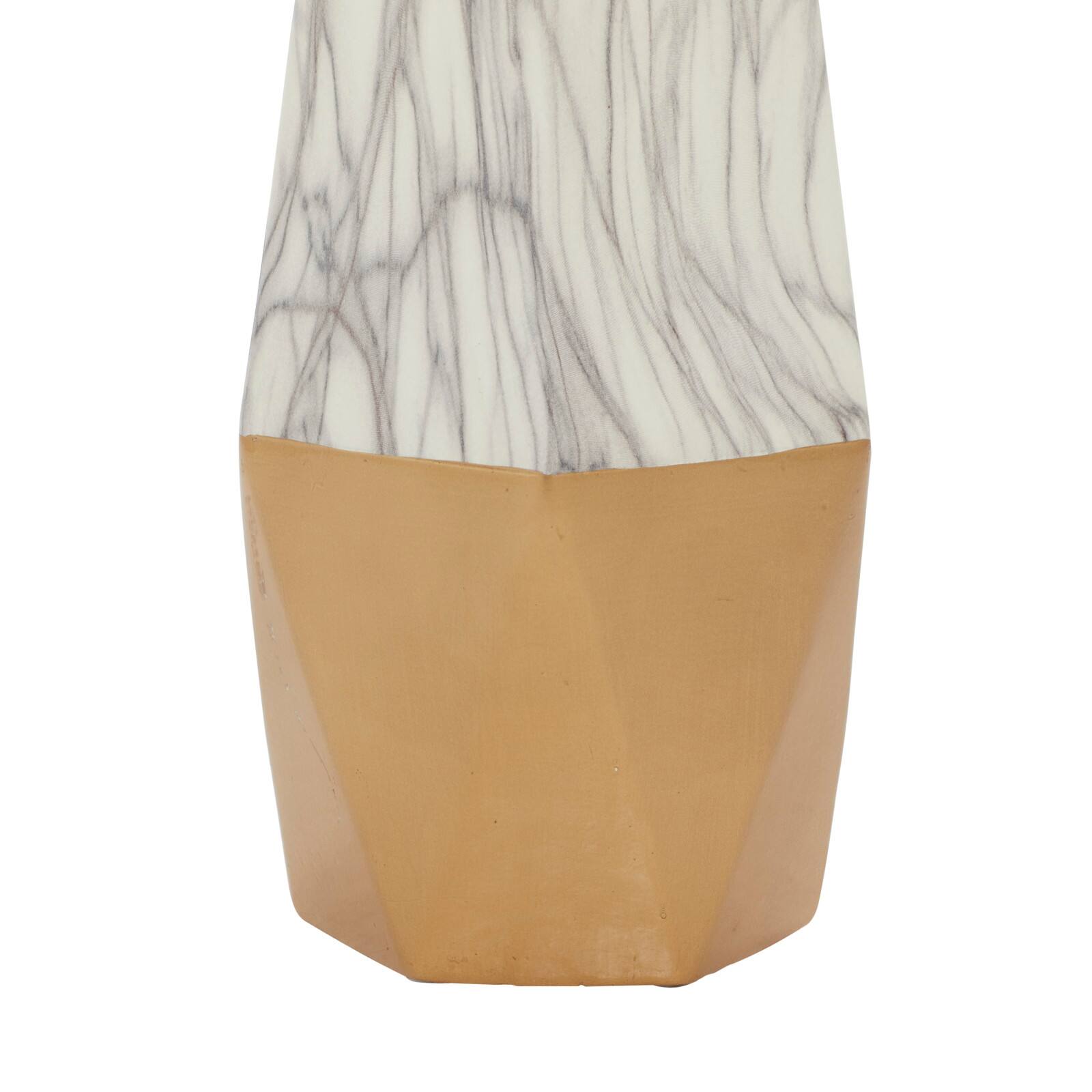 18" Gold Stoneware Contemporary Vase