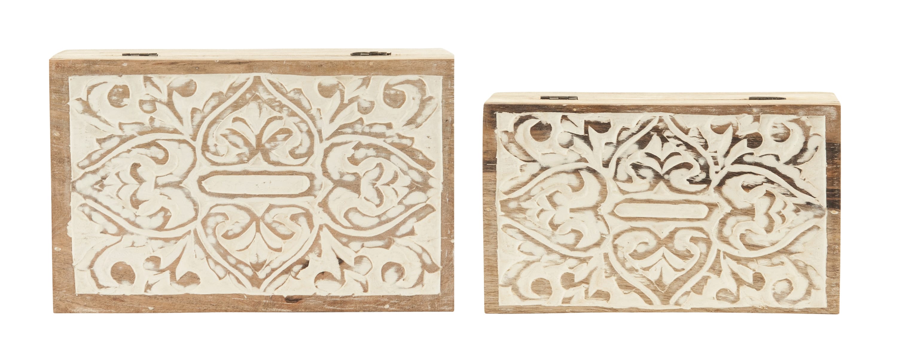 Hello Honey&#xAE; Handcarved &#x26; Whitewashed Mango Wood Box Set