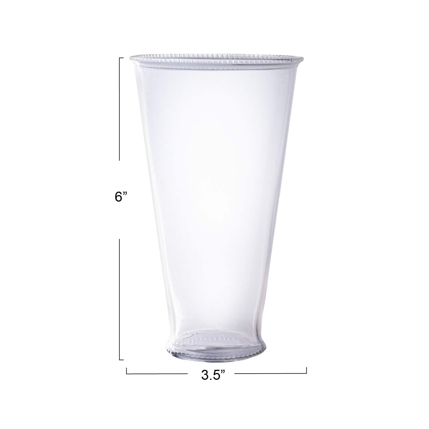 Hello Honey® 6" Clear Round Glass Drinking Glasses with Debossed Rim & Base, 6ct.