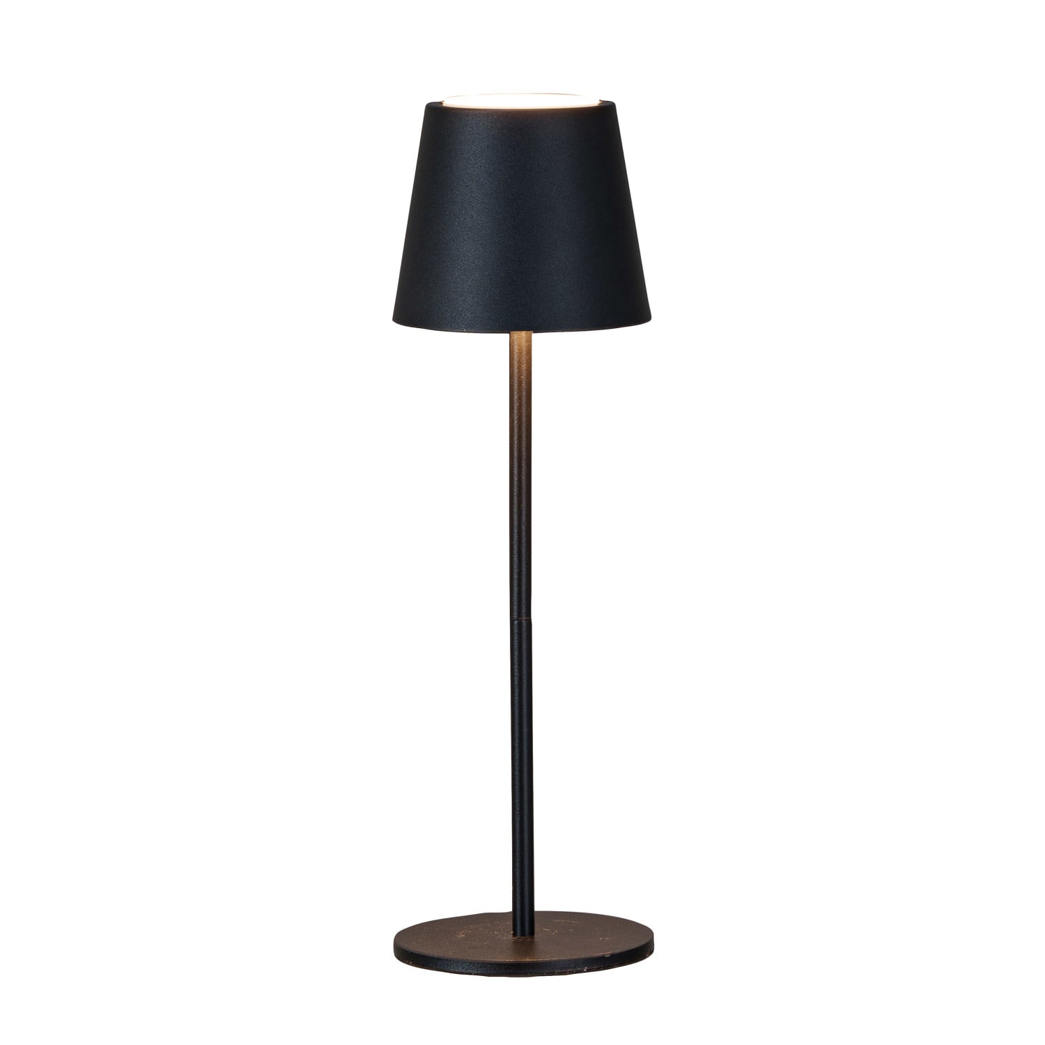 Hello Honey® 14.5" Black Round Metal LED Rechargeable Table Lamp
