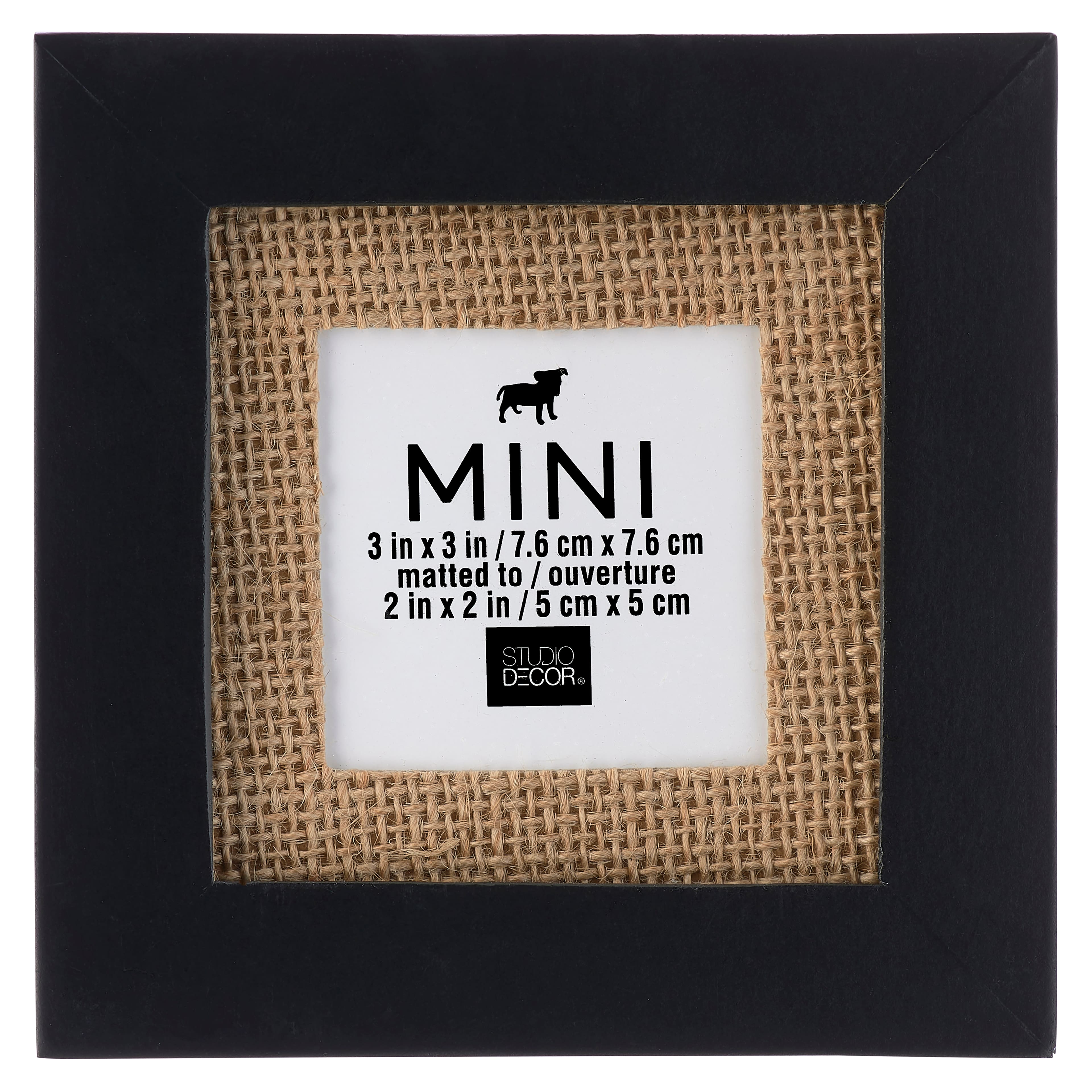 Black Mini Frame With Burlap Mat by Studio D&#xE9;cor&#xAE;