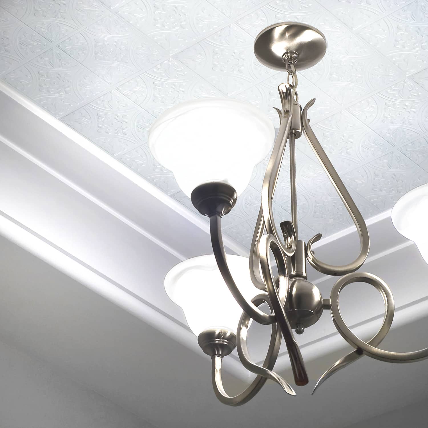 RoomMates Bright White Tin Tile Peel & Stick Backsplash