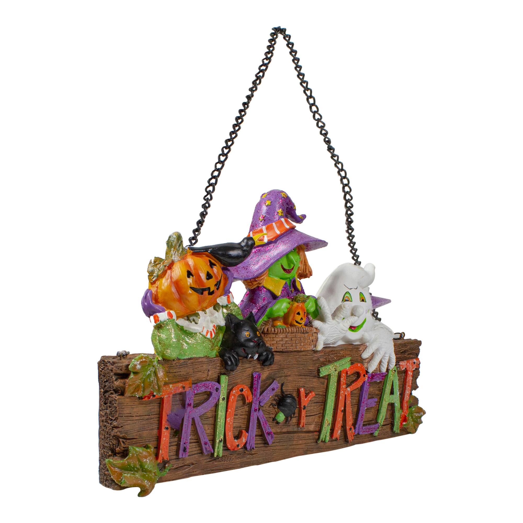 13.5&#x22; Trick Or Treat Halloween Characters Hanging Decoration