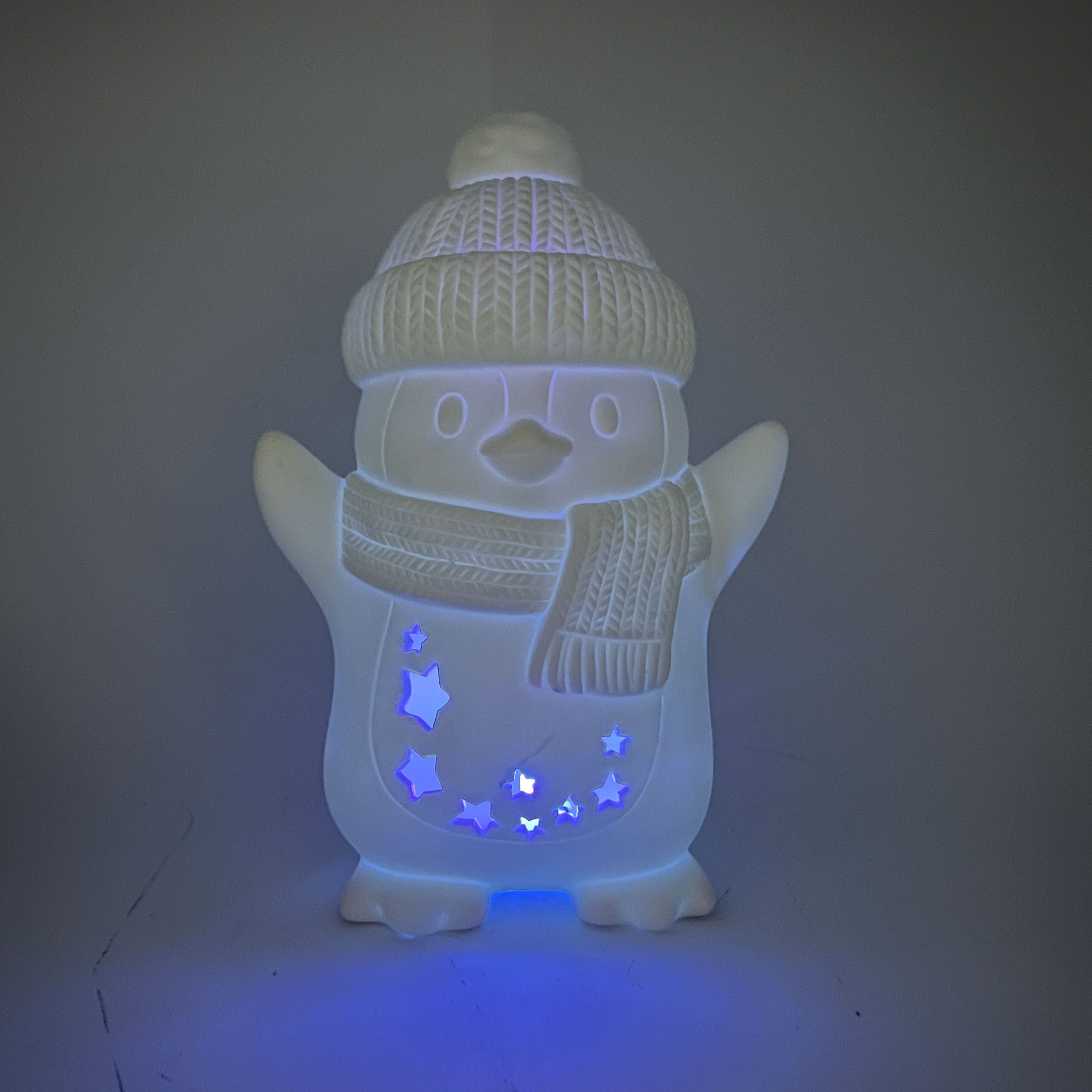 7.75&#x22; LED DIY Ceramic Penguin with Stars D&#xE9;cor by Make Market&#xAE;