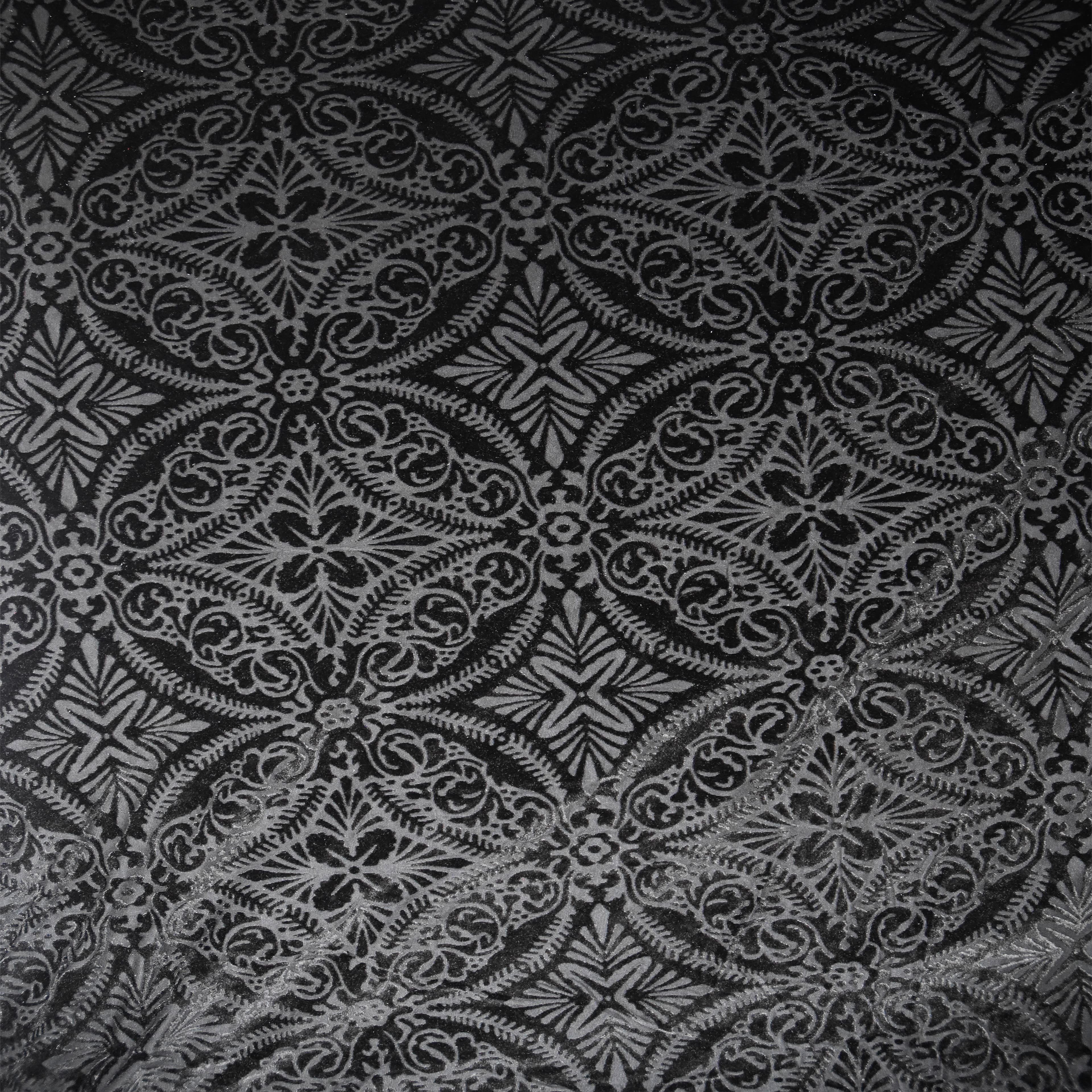 Feldman Black Design Velvet Fabric