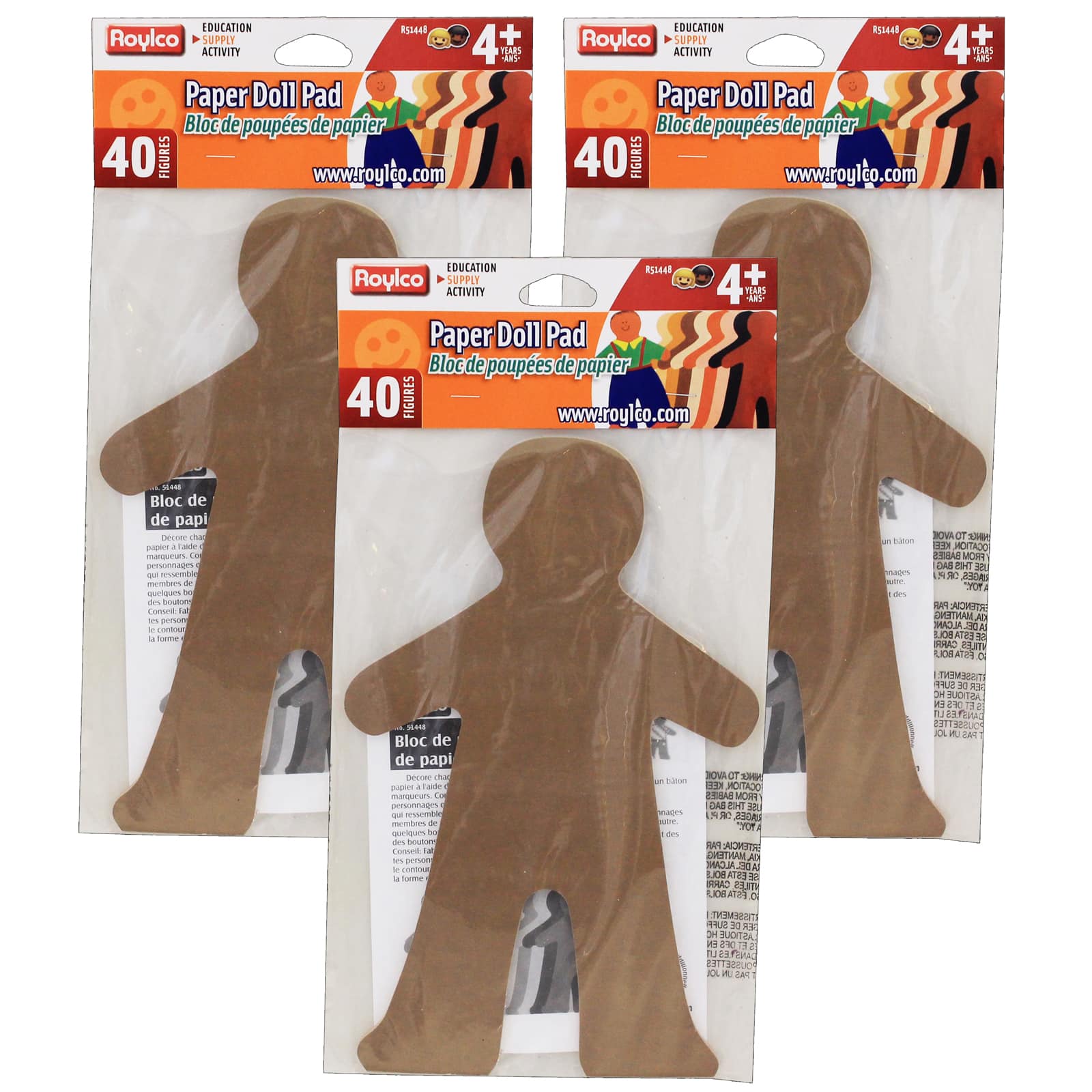 Roylco&#xAE; 8&#x22; x 10&#x22; Multicultural Paper Doll Pad, 3 Pack Bundle