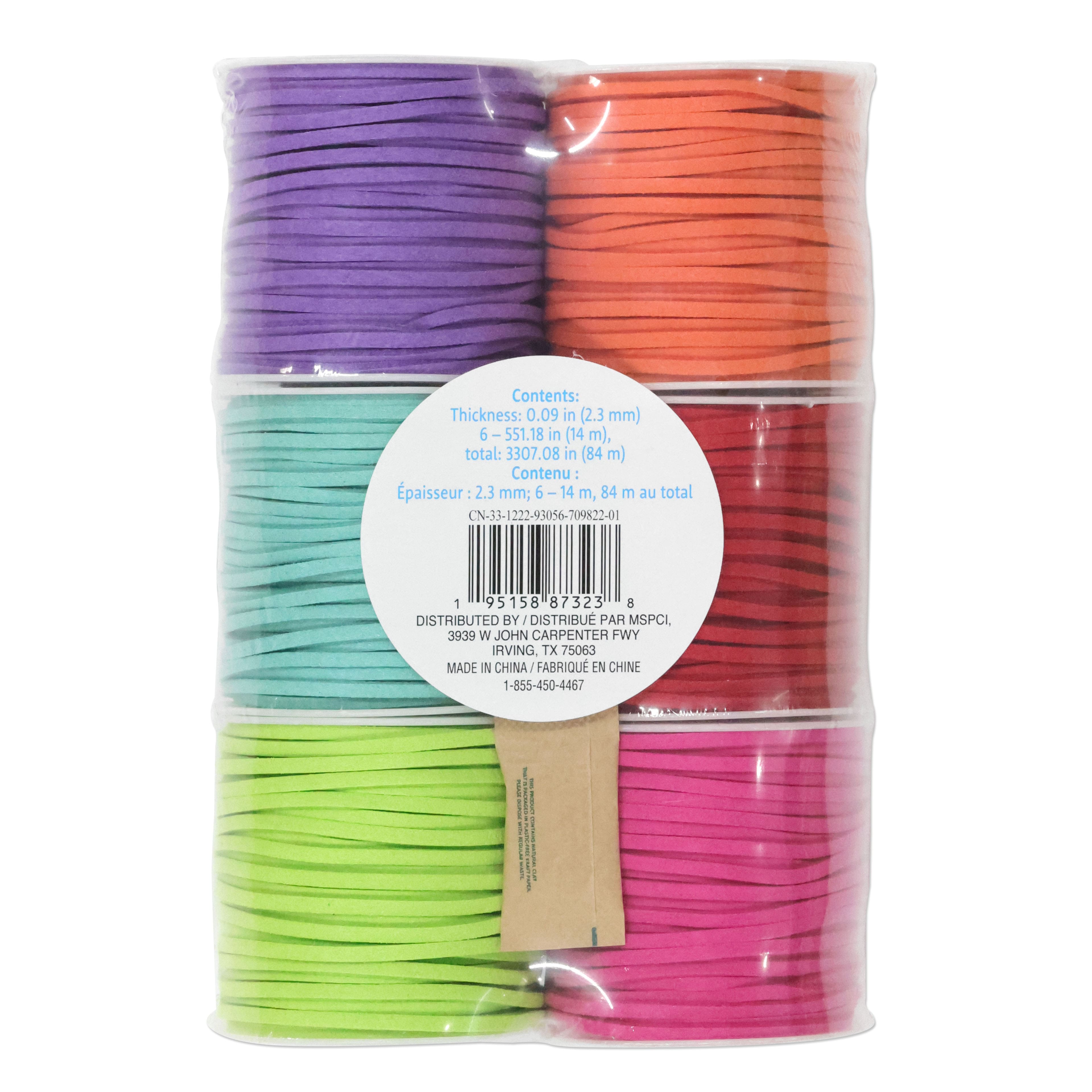 12 Packs: 6 ct. (72 total) Bright Faux Suede Cording by Creatology&#x2122;