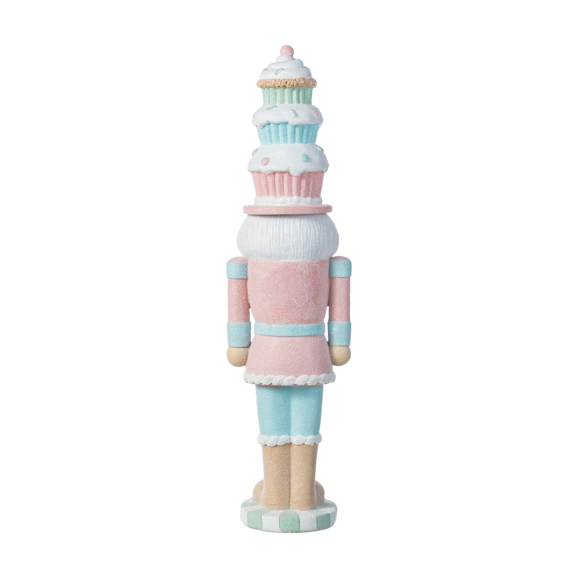 Glitzhome&#xAE; 18.25&#x22; Resin Christmas Cupcake Nutcracker Table Decor