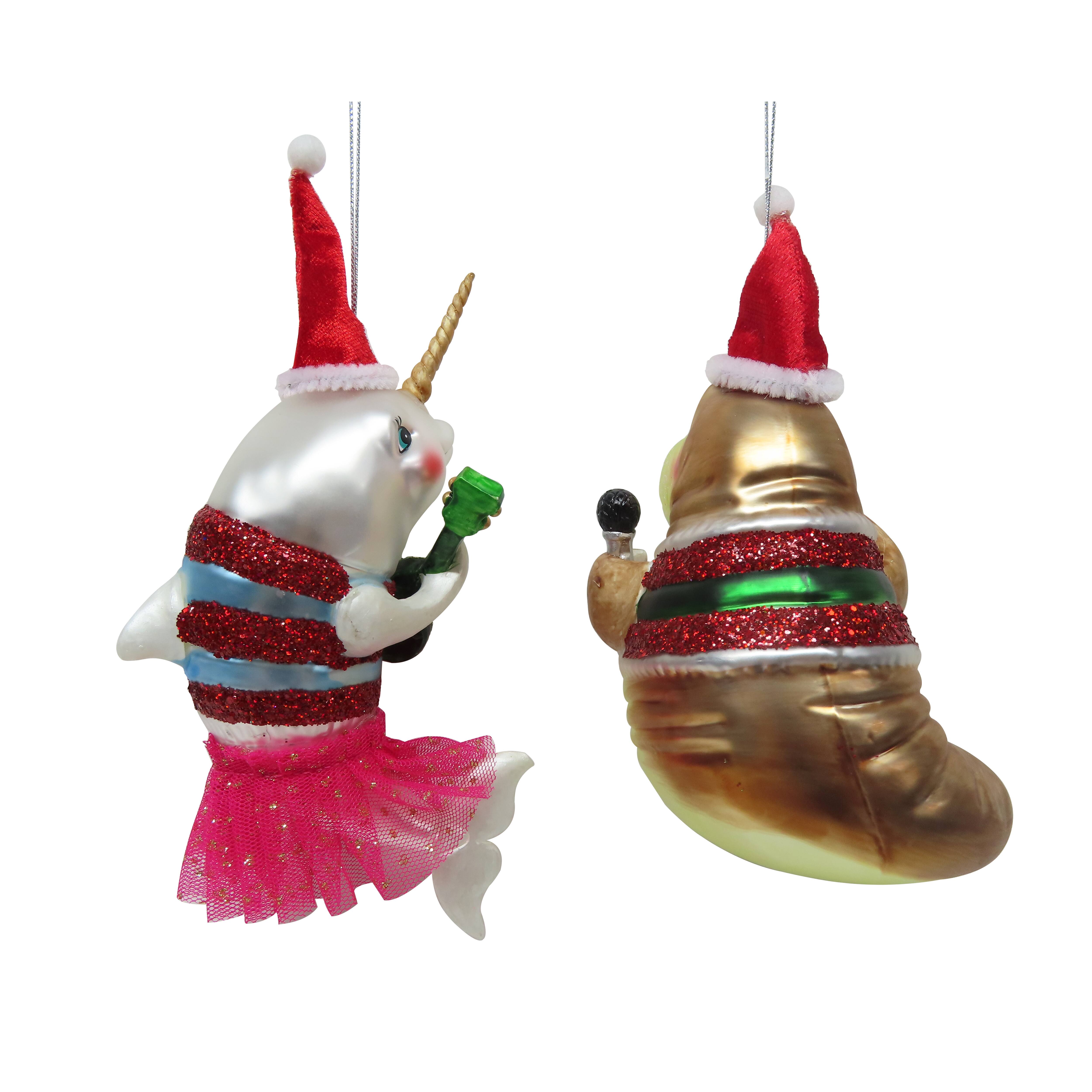 Assorted 6.25&#x22; Musical Marine Animal Glass Ornament by Ashland&#xAE;