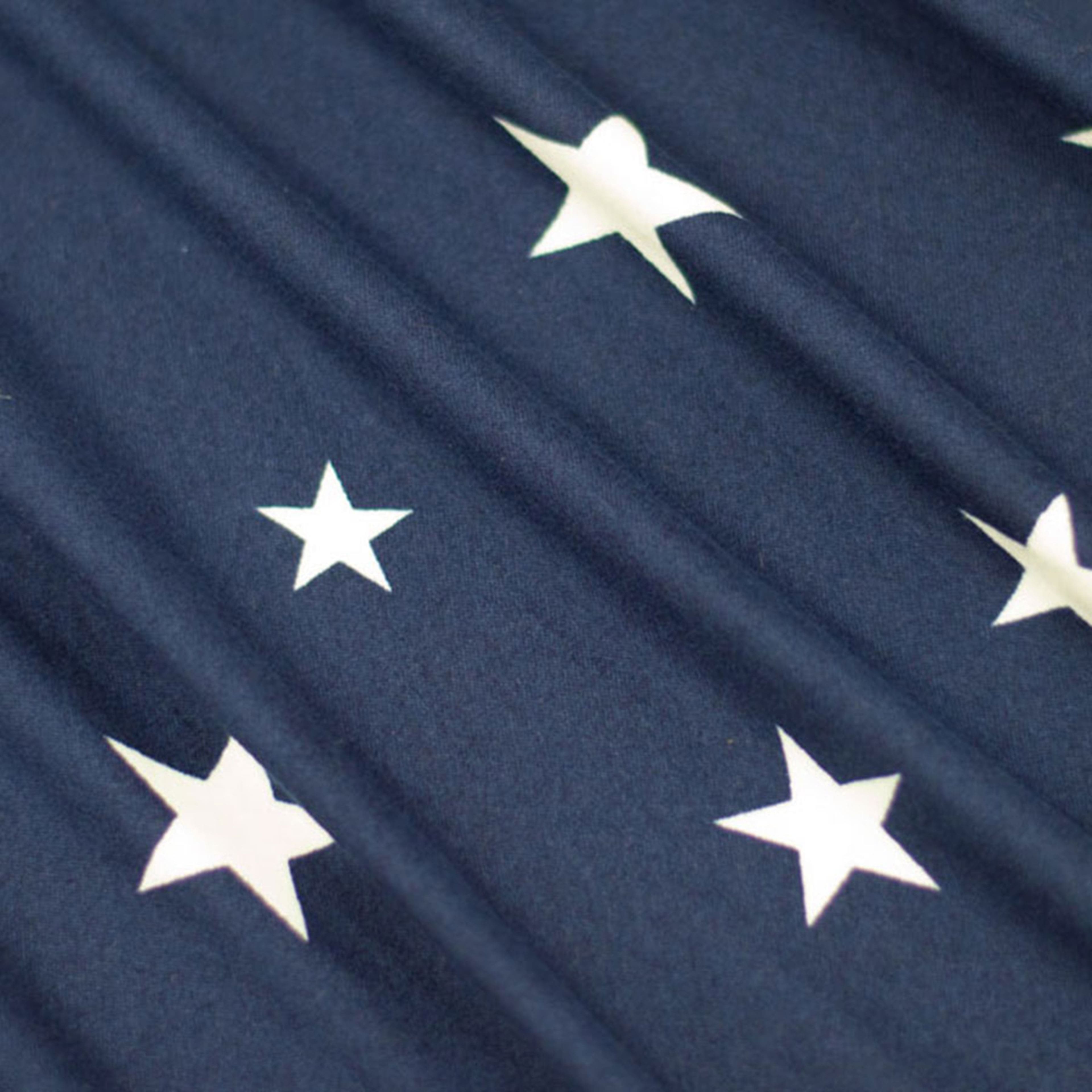 Fabric Merchants Stars on Blue Double Brushed Stretch Fabric