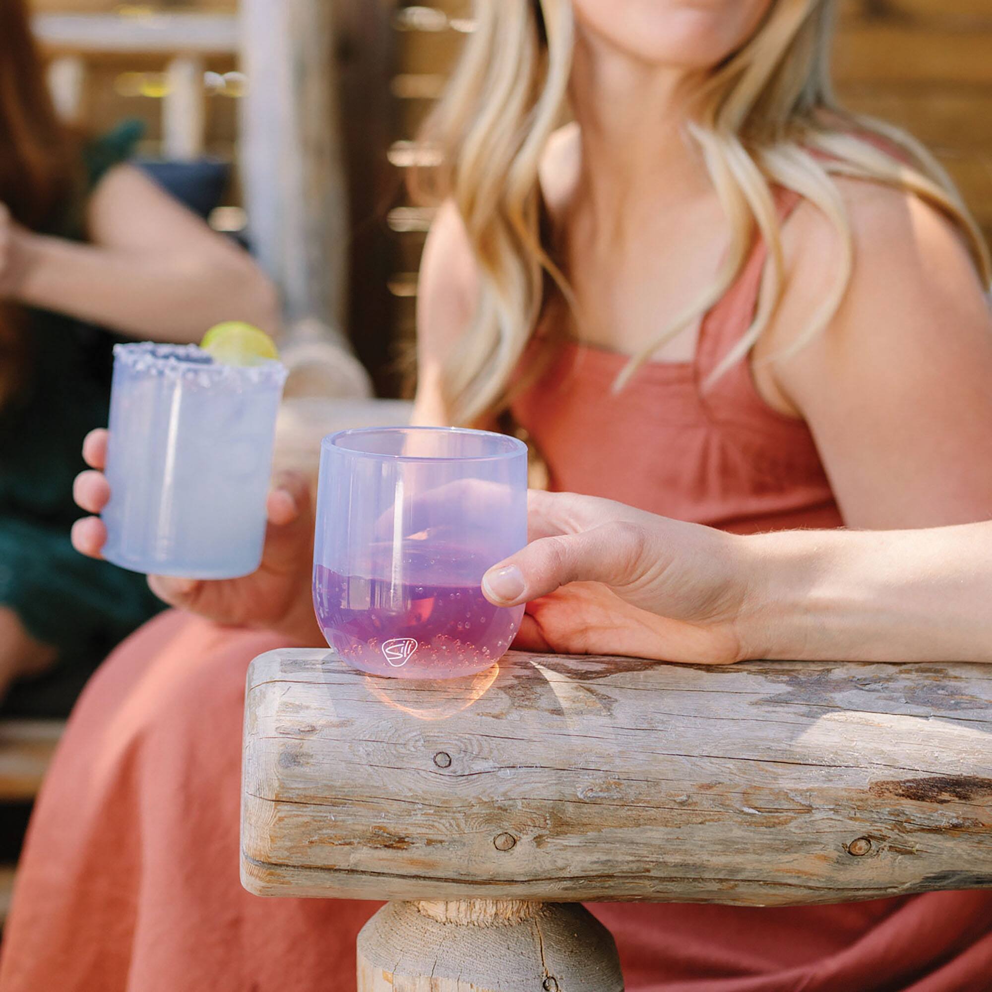 Silipint&#xAE; 12oz. Hippie Hops &#x26; Arctic Sky Silicone Stemless Wine Glasses, 6ct.