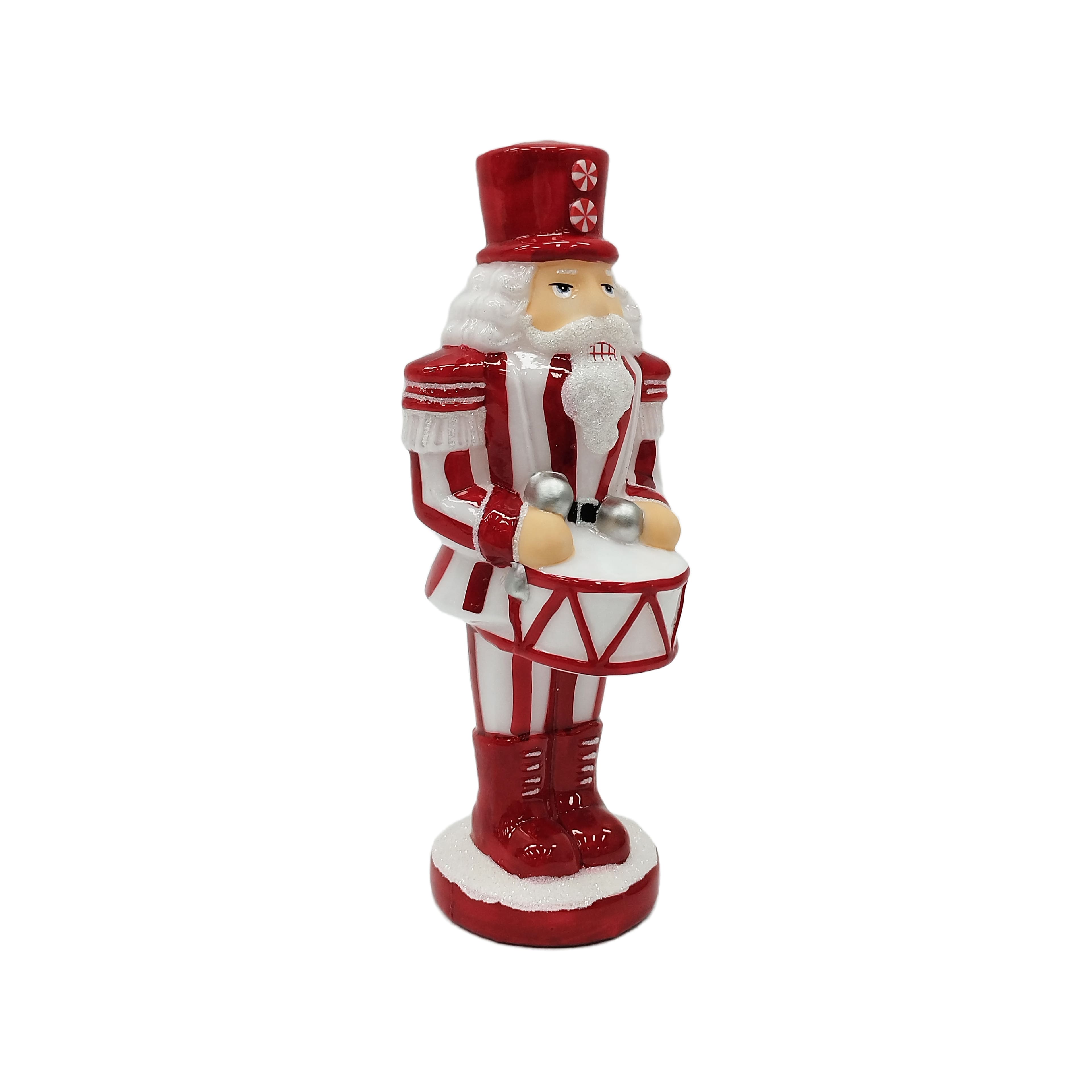 9.5&#x22; Red &#x26; White Peppermint &#x26; Drum Glass Nutcracker by Ashland&#xAE;