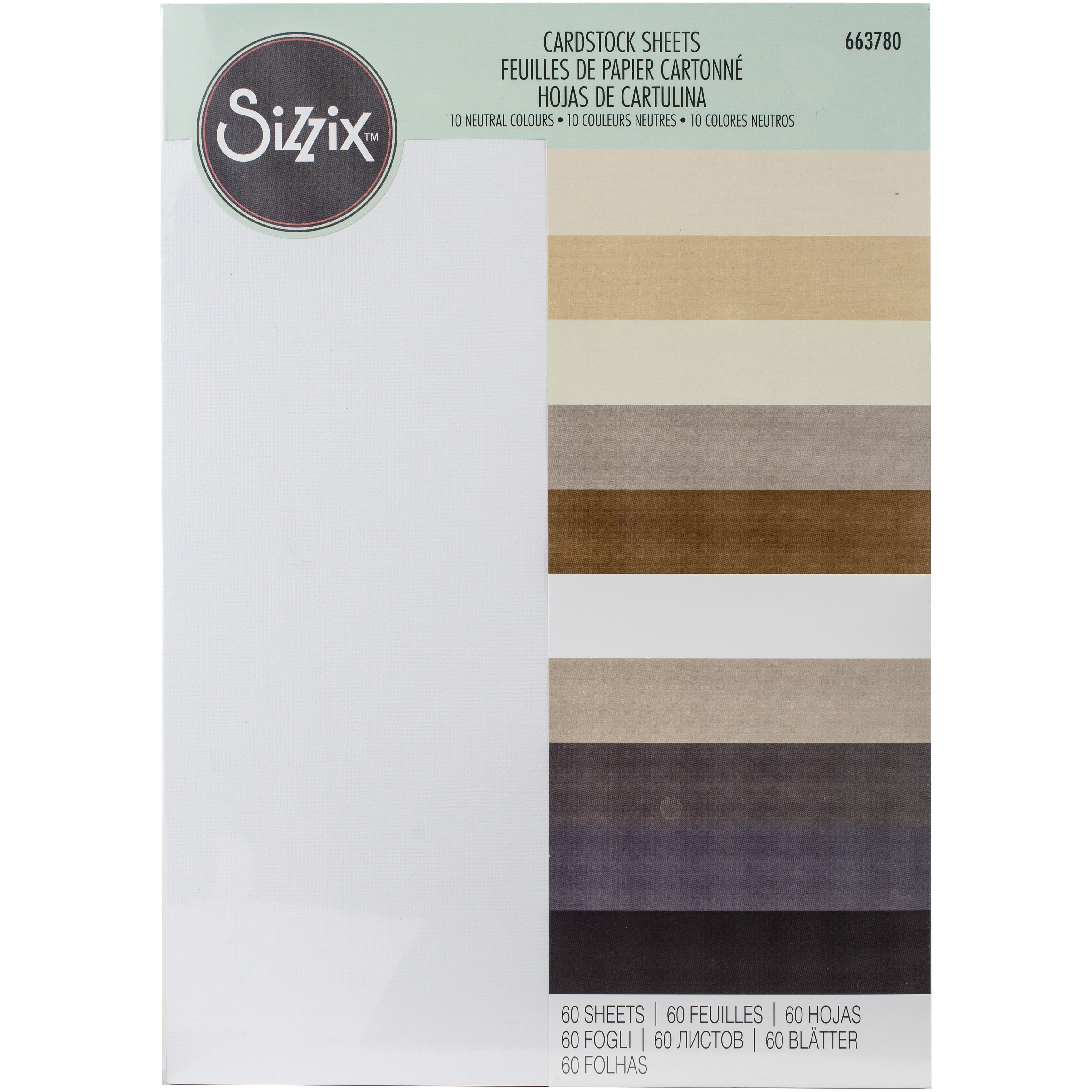 Sizzix&#xAE; Textured Neutral 8.25&#x22; x 11.75&#x22; Cardstock, 60 Sheets