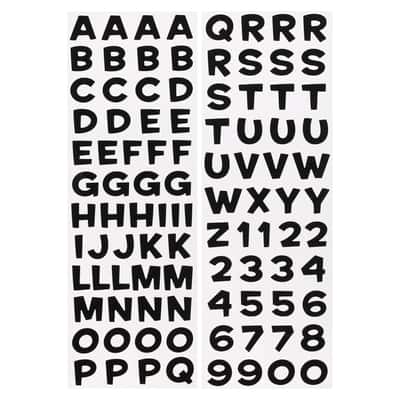 24 Sheets Large Letter Stickers 2.5inch Black,400 Pieces 2.5  Alphabet Number  Stickers,Self Adhesive