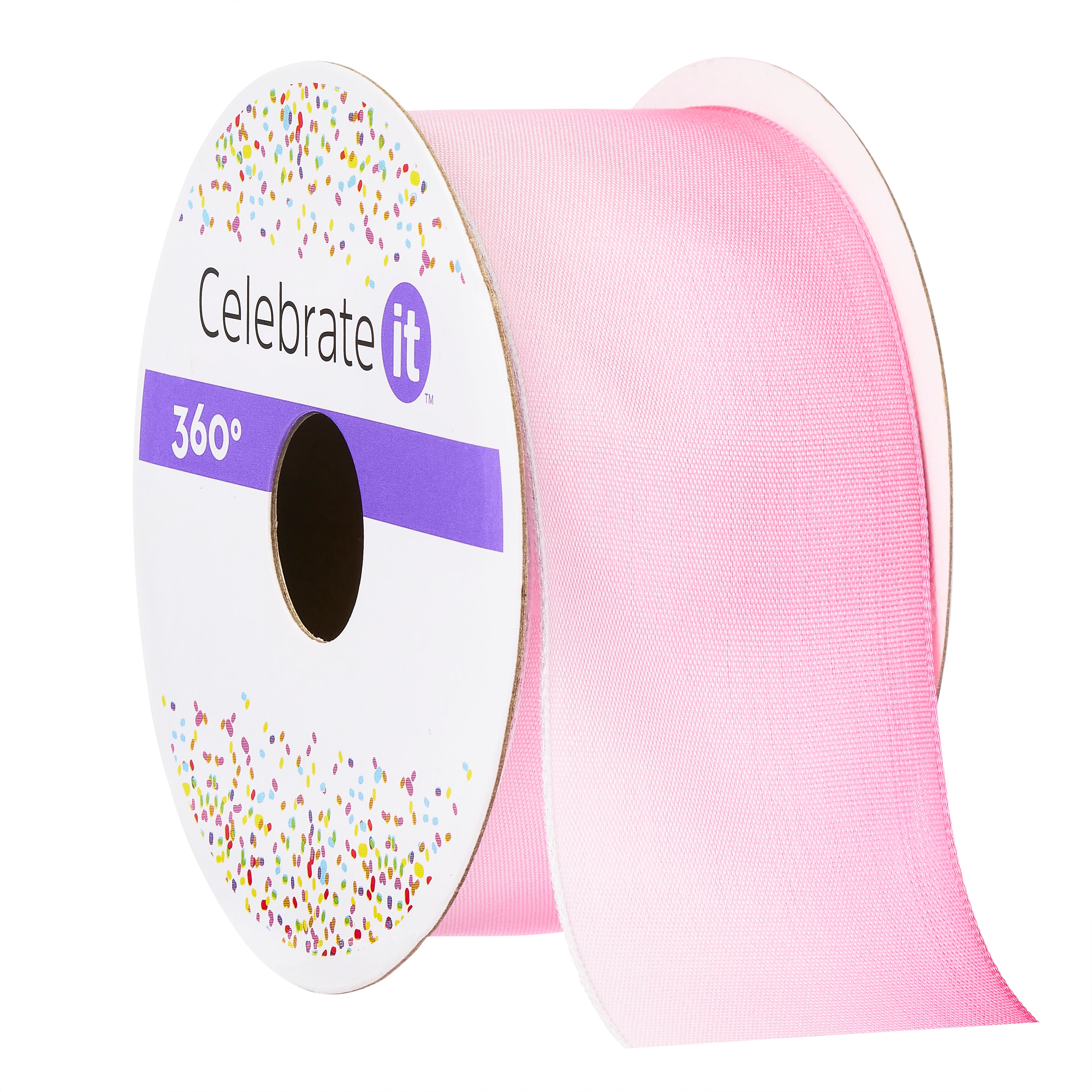 1.5 Light Pink Iridescent Glitter Ribbon