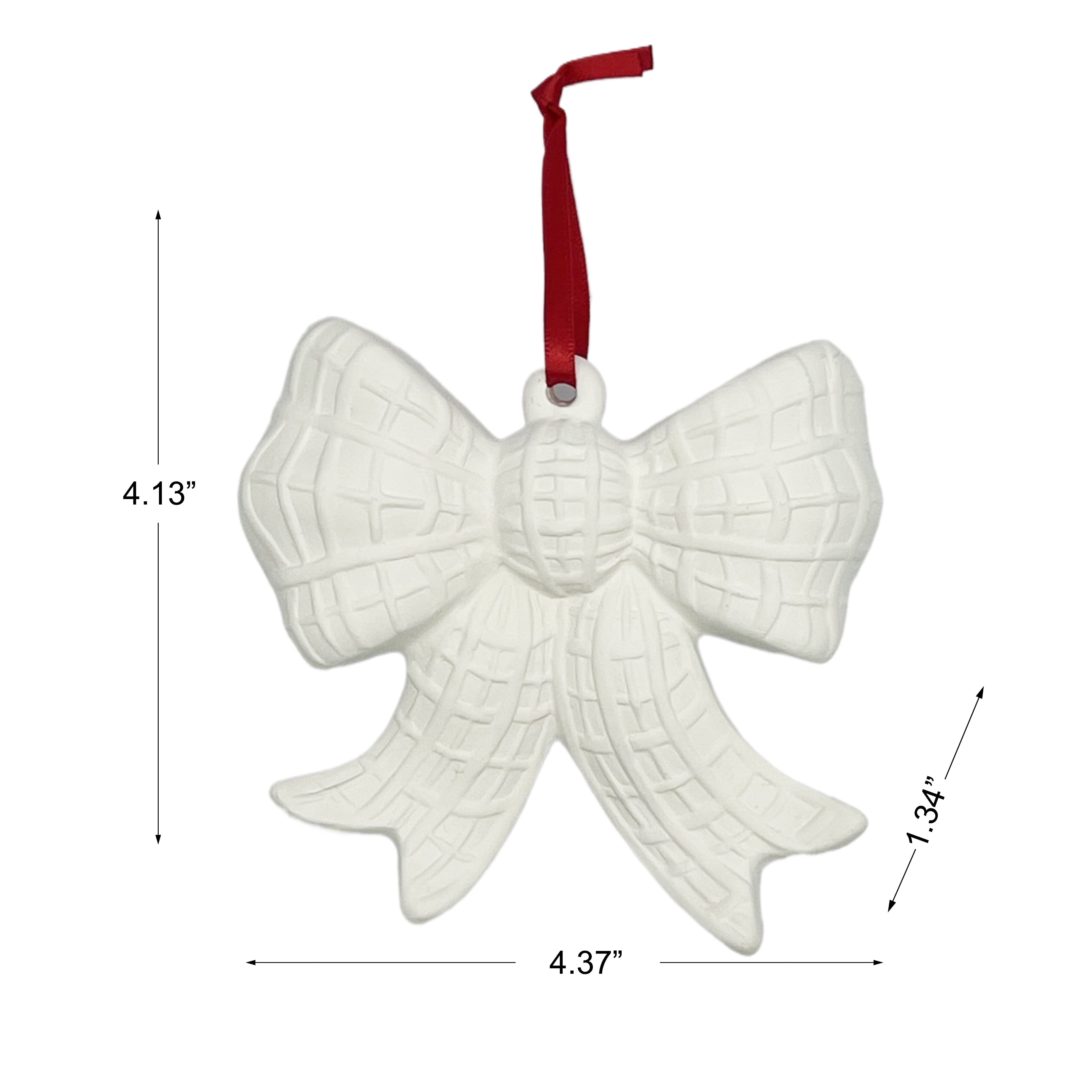 4.5&#x22; DIY Ceramic 3D Bow Ornament by Make Market&#xAE;