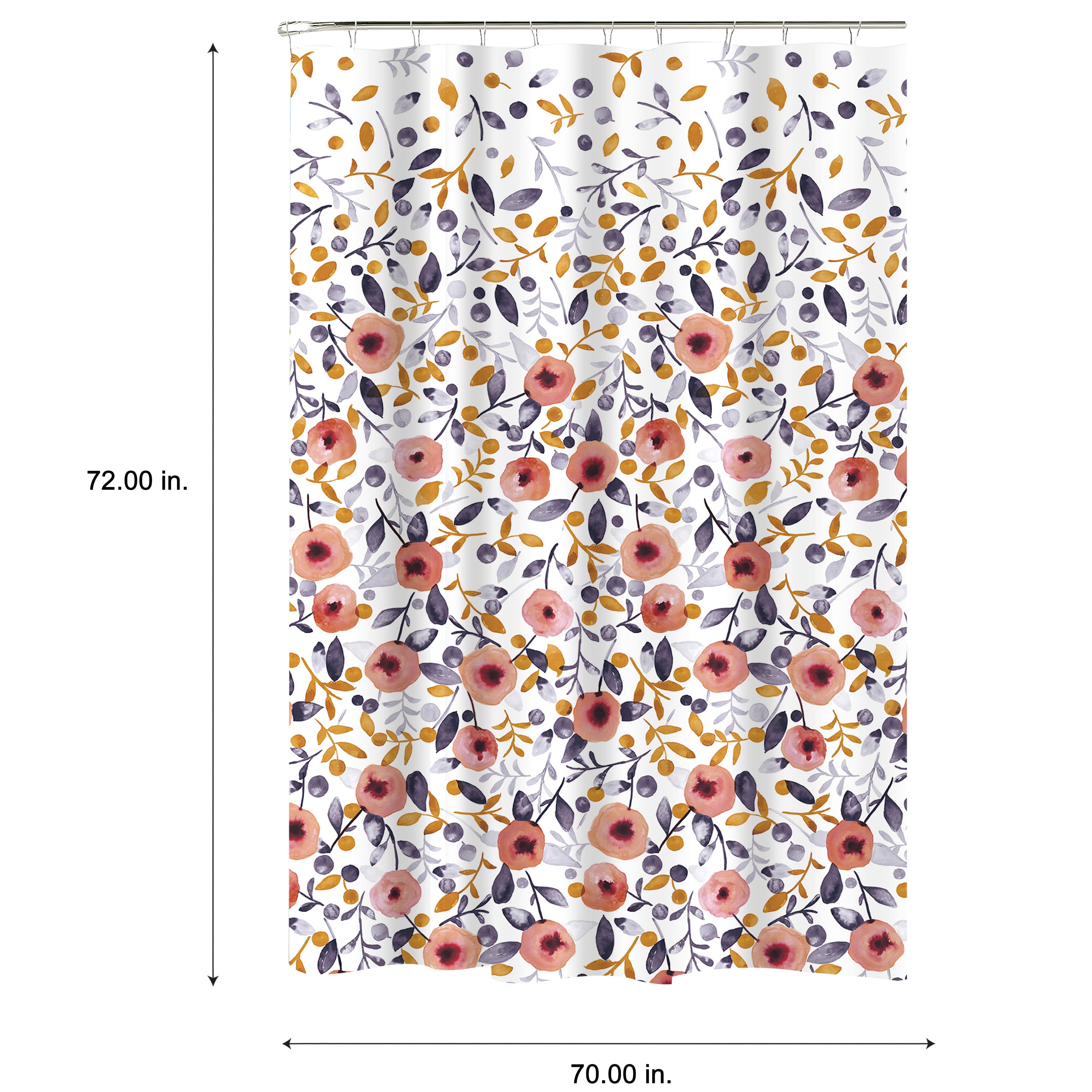 Bath Bliss Floral Design Shower Curtain